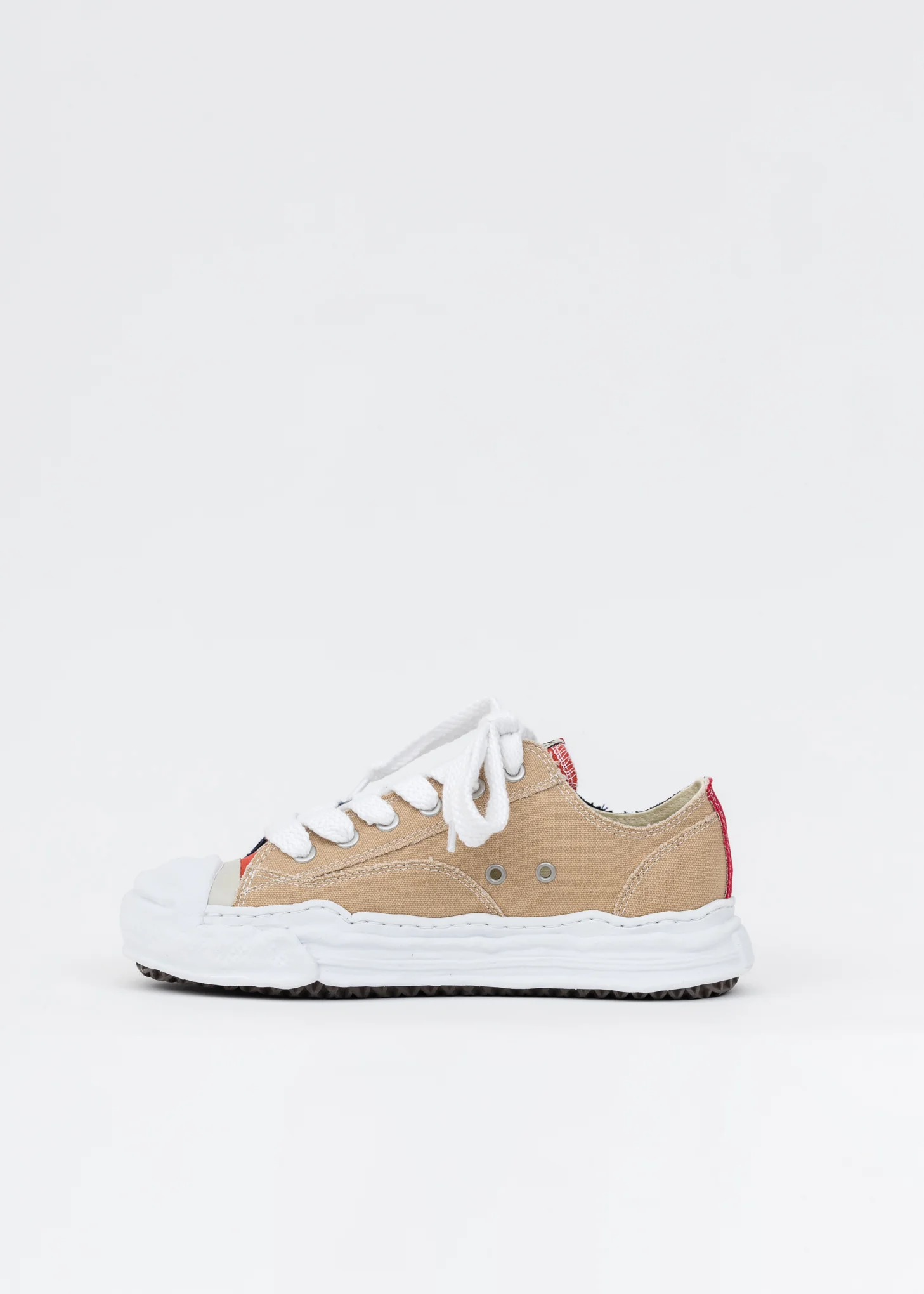 Navy And Beige Original Sole Toe Cap Canvas Lowcut Sneaker - Image 4