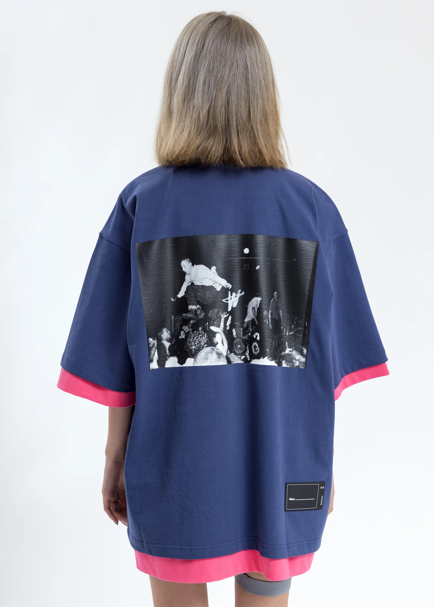 Navy And Pink Reversible Gig T-shirt - Image 4