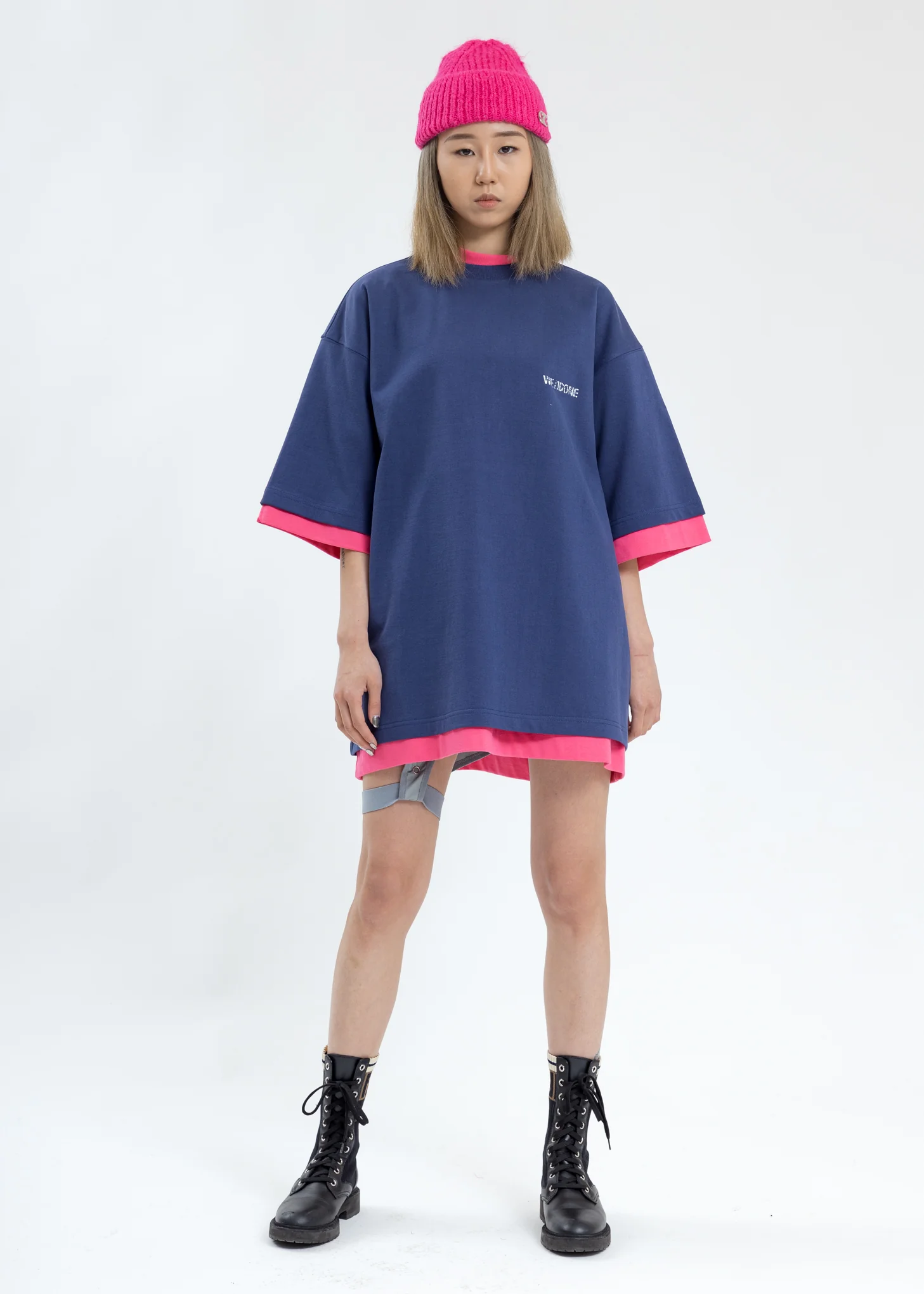 Navy And Pink Reversible Gig T-shirt - Image 7