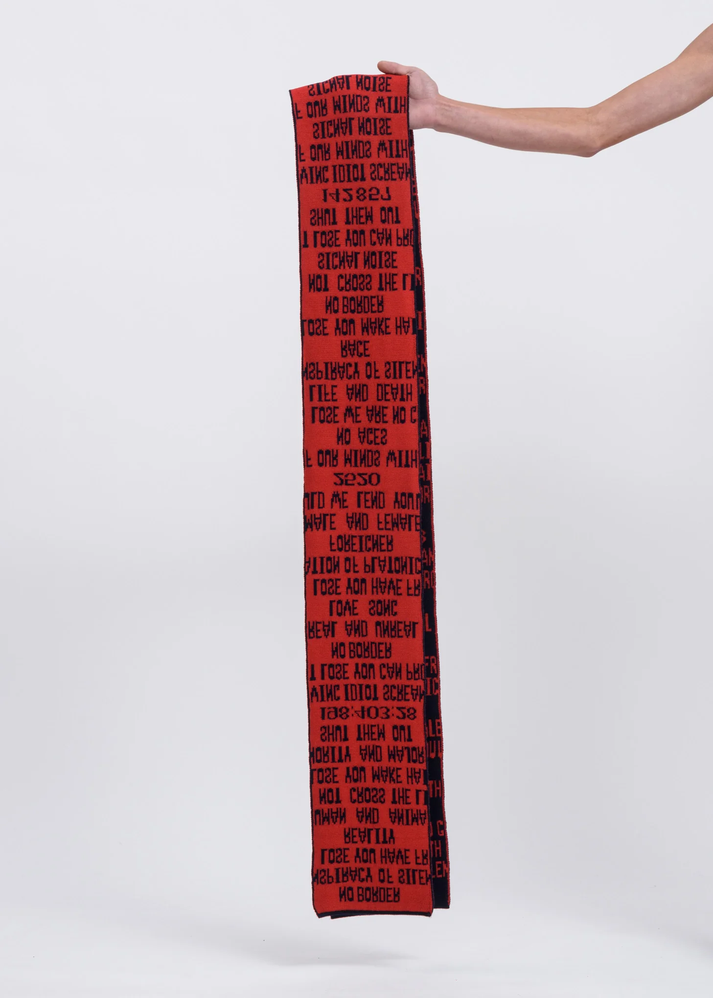 Navy and Red Quotes Scarf