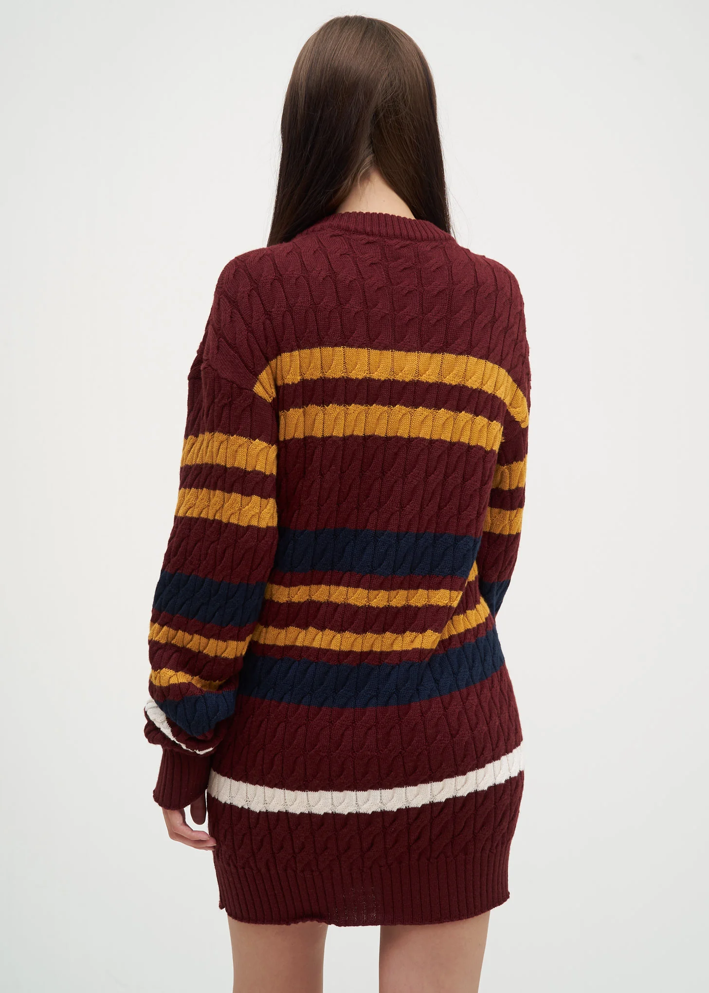 Navy and Red Skinny Knit Sweater - Image 2