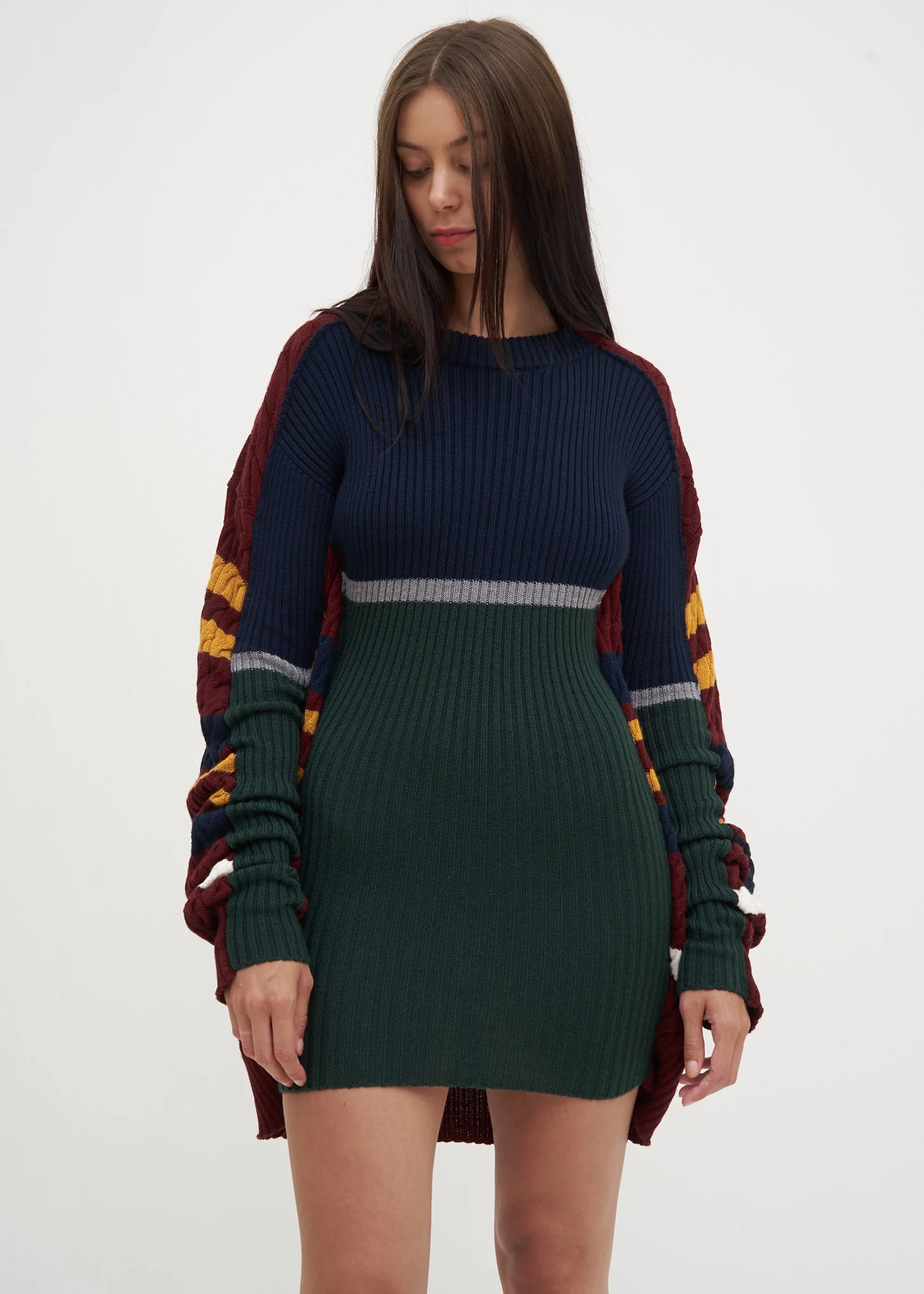 Navy and Red Skinny Knit Sweater - Image 3