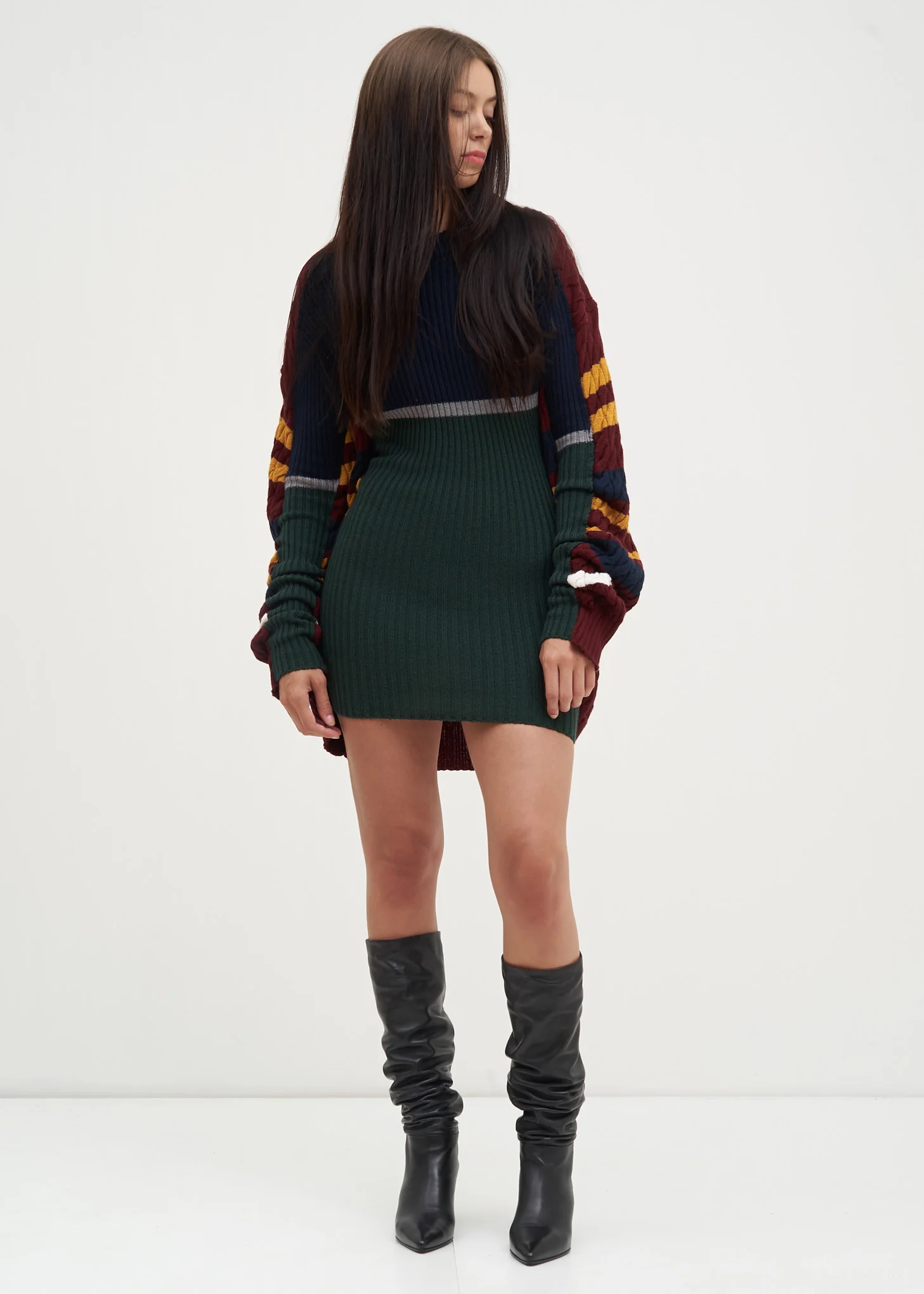 Navy and Red Skinny Knit Sweater - Image 7