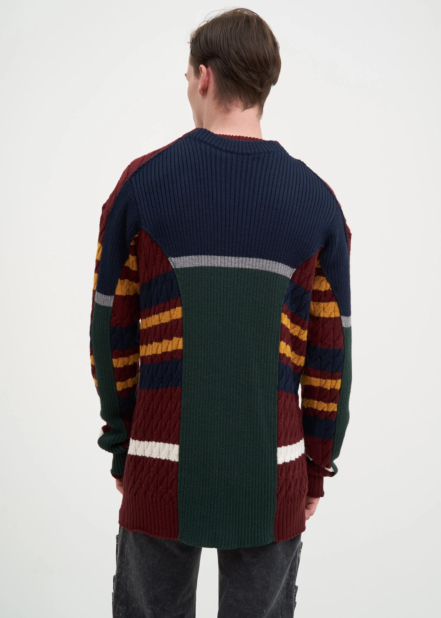Navy and Red Skinny Knit Sweater - Image 5