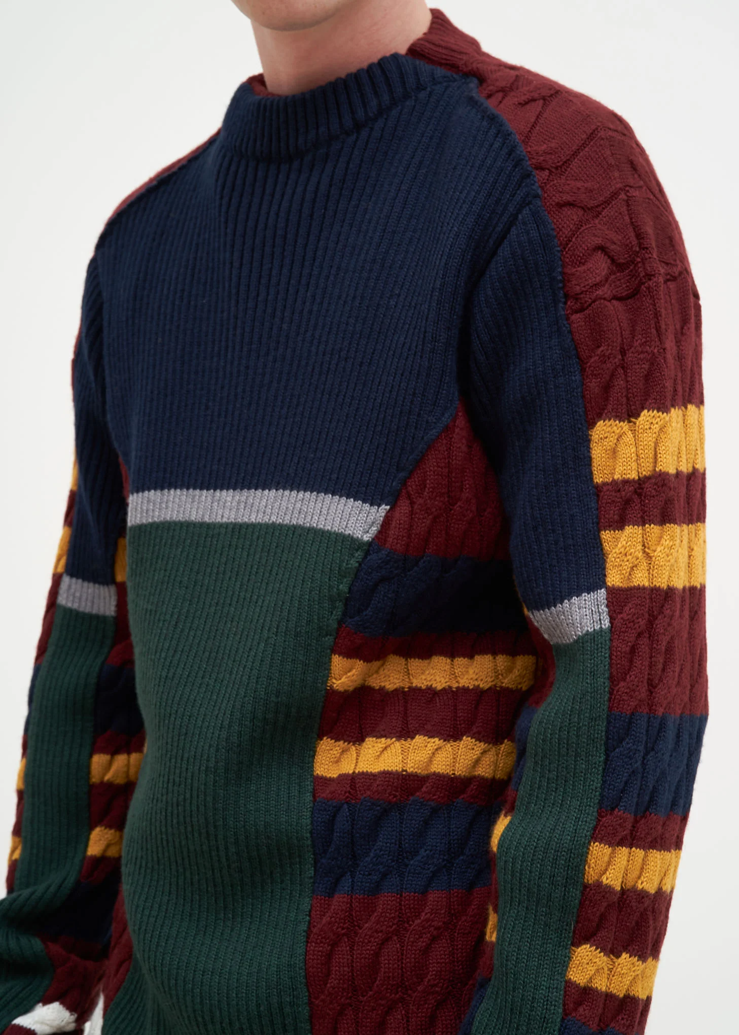 Navy and Red Skinny Knit Sweater - Image 6