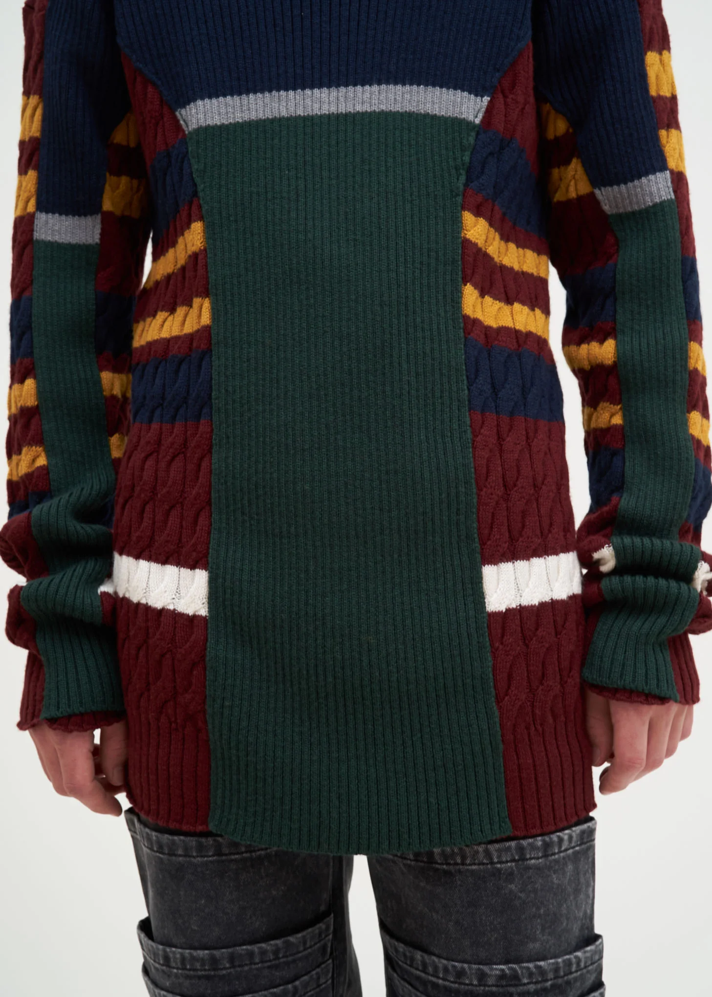 Navy and Red Skinny Knit Sweater - Image 8