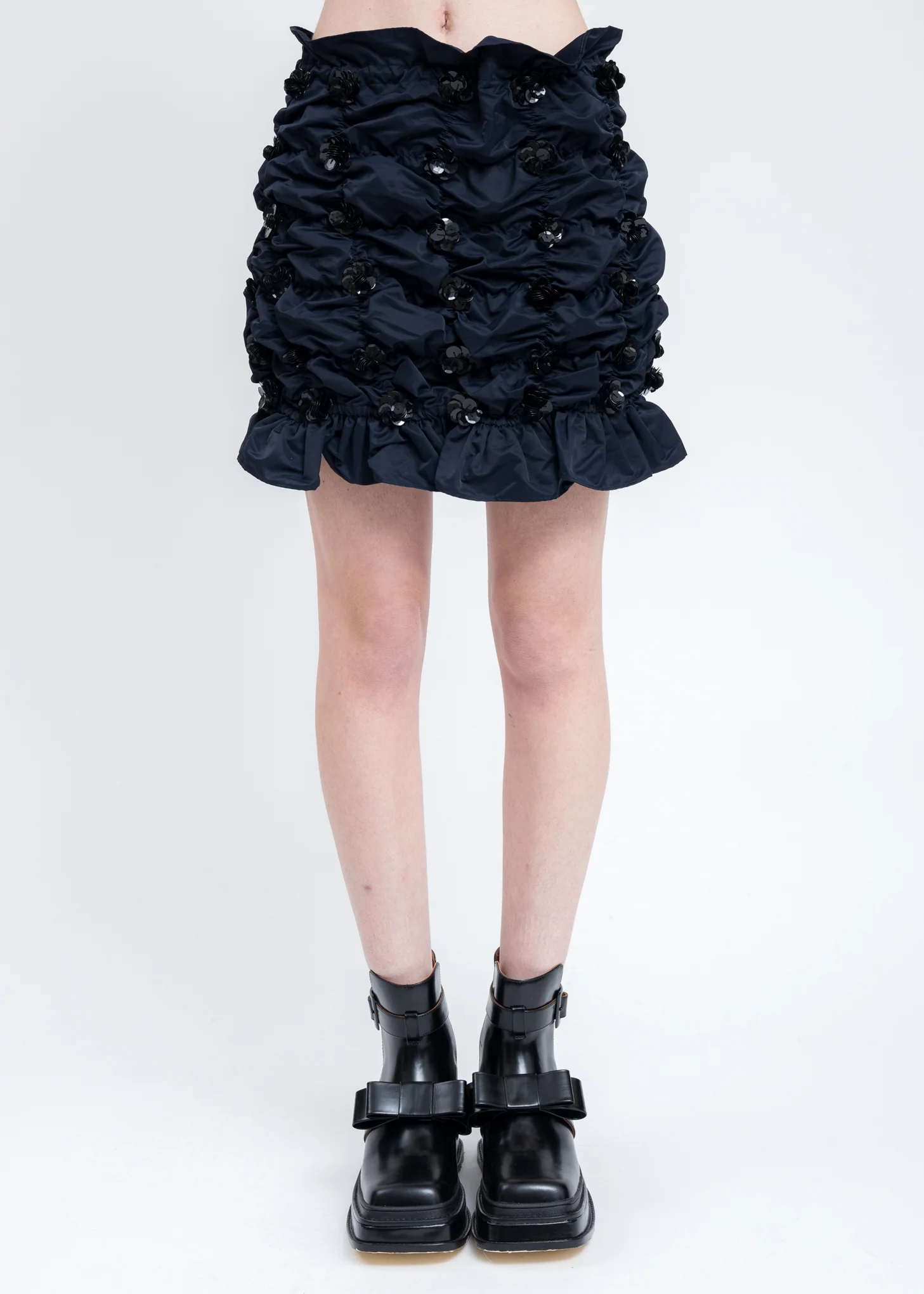Navy Blue Short Folding Skirt