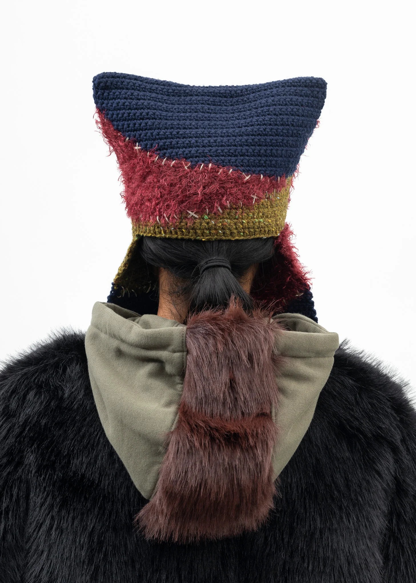 NAVY BLUE WHO KILLED BAMBI HAND KNIT BEANIE - Image 7