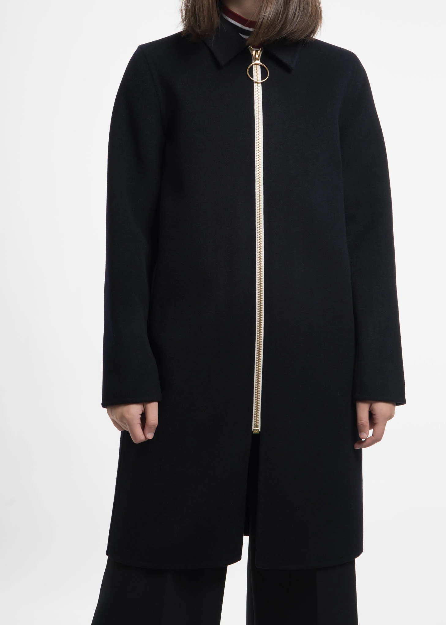 Navy Cashmere Wool Blend Maelis Coat - Image 2