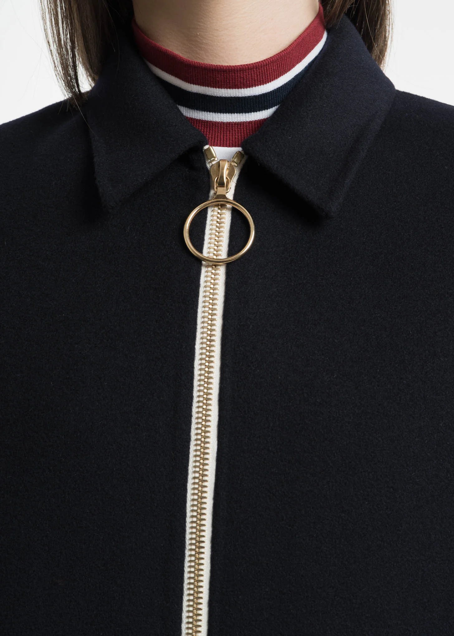 Navy Cashmere Wool Blend Maelis Coat - Image 4