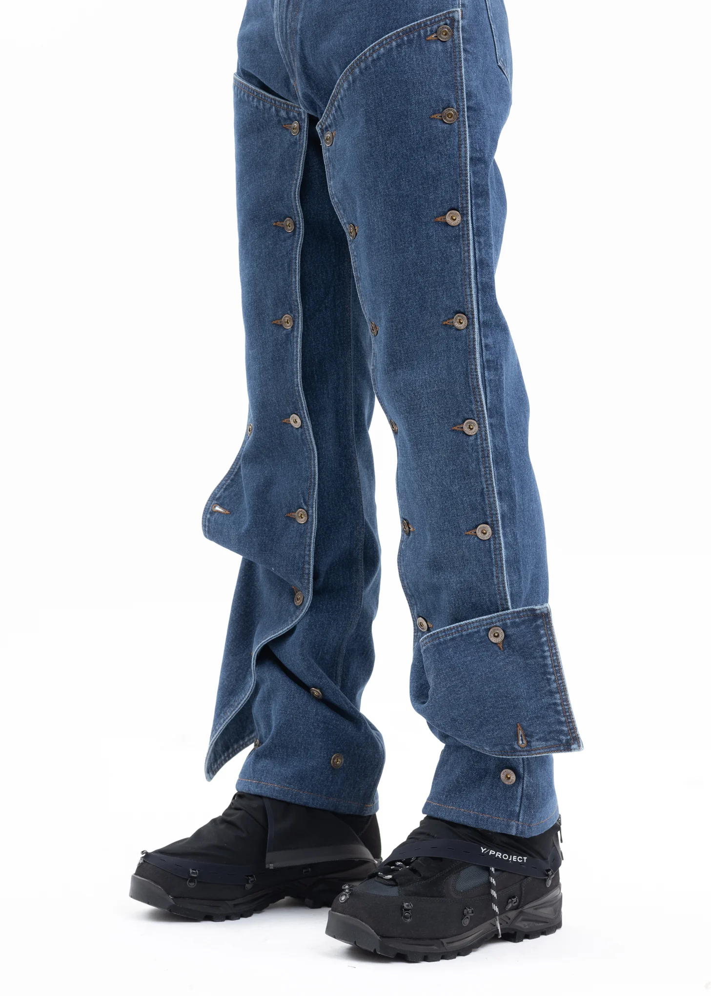 NAVY CLASSIC BUTTON PANEL JEANS - Image 2