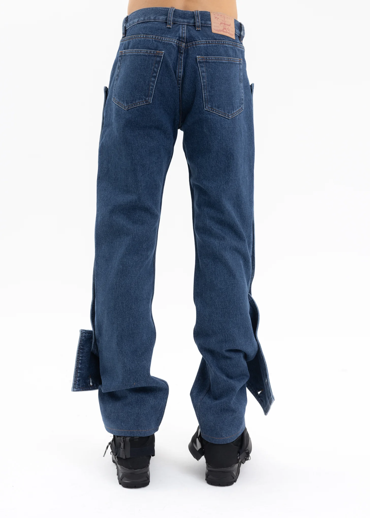 NAVY CLASSIC BUTTON PANEL JEANS - Image 4