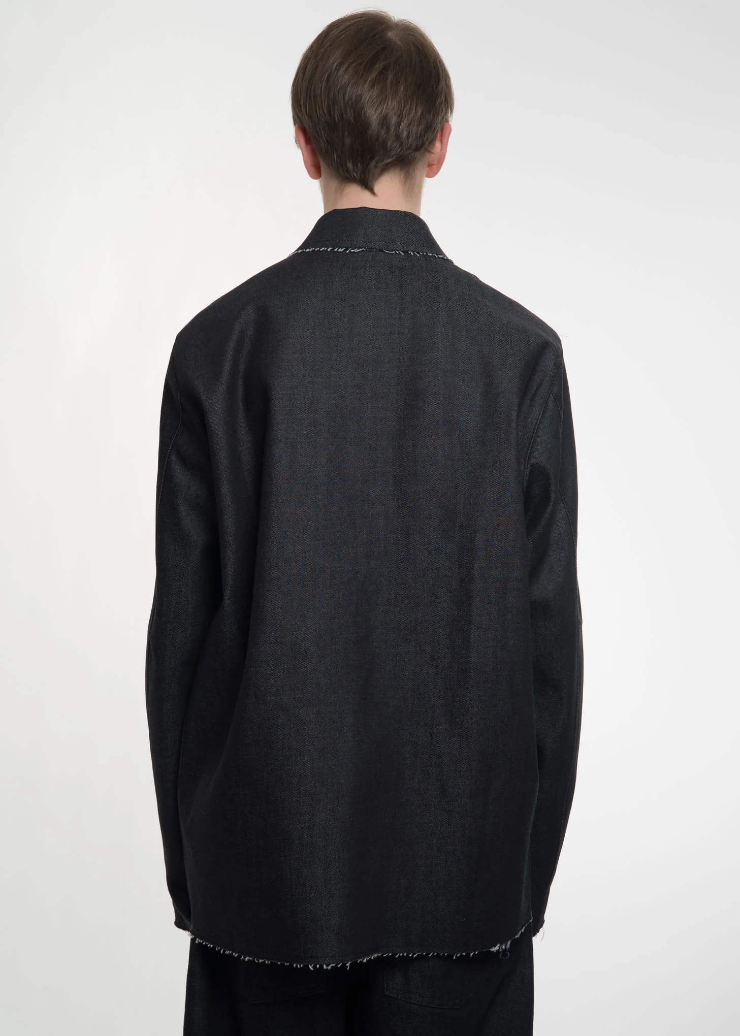 Navy Denim Raw Cut Jacket - Image 2