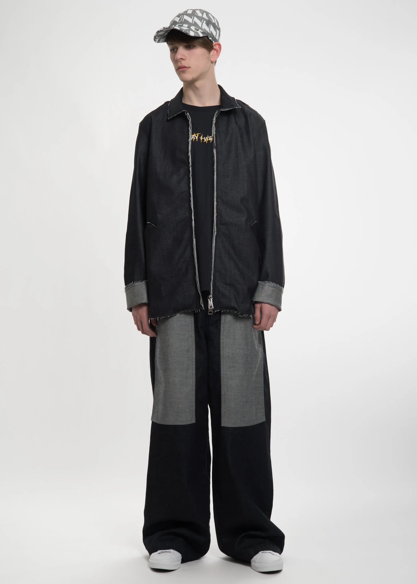 Navy Denim Raw Cut Jacket - Image 8