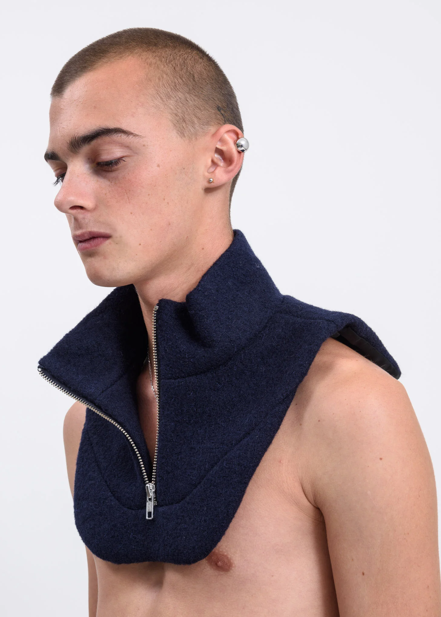 Navy Dickie Zip Up Neck Warmer