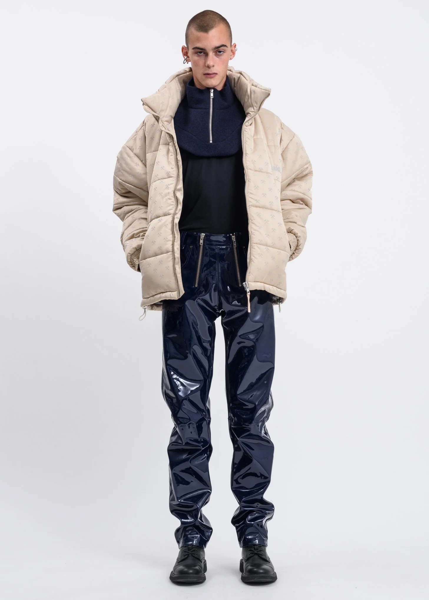 Navy Dickie Zip Up Neck Warmer - Image 4