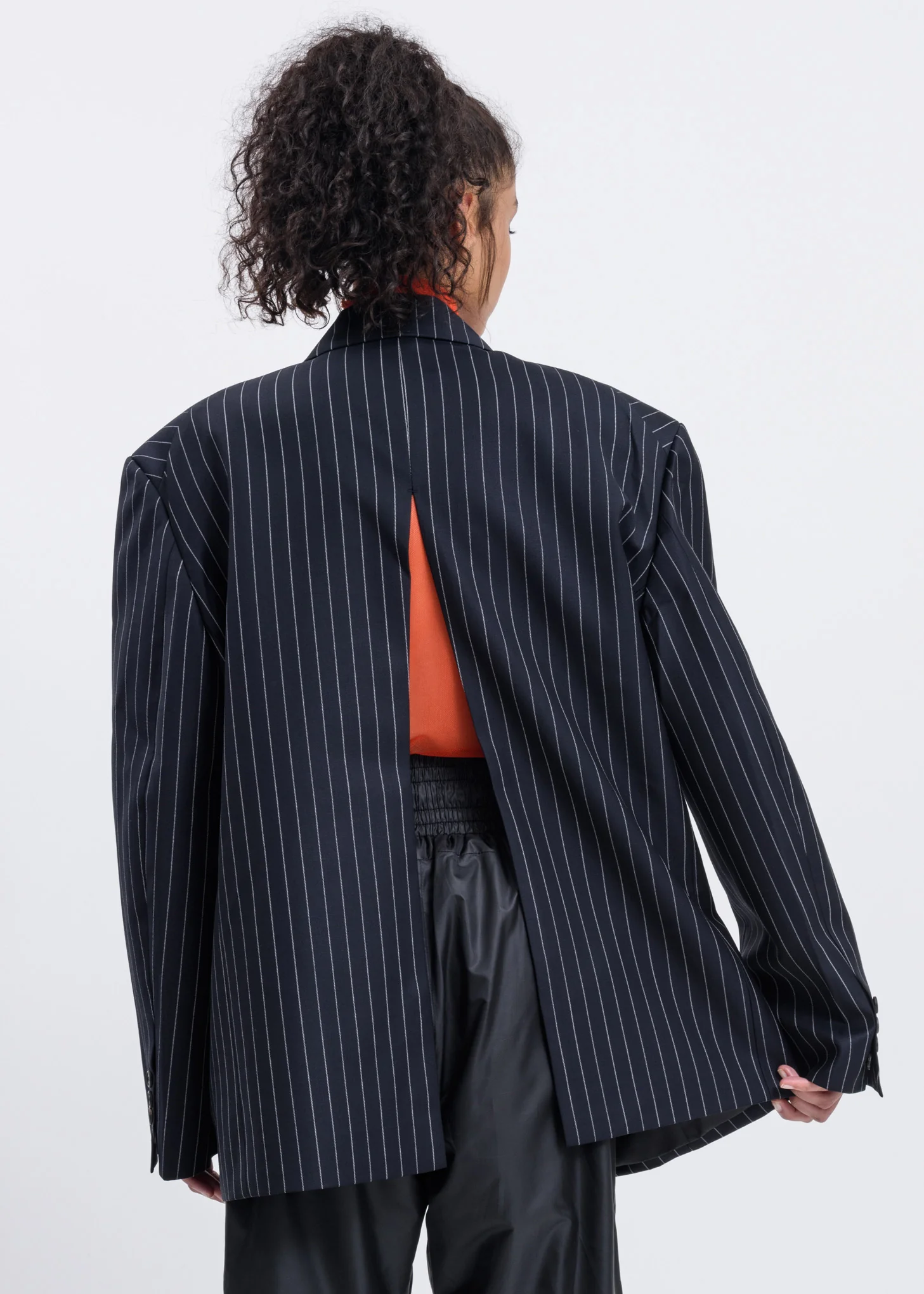 Navy Double Jacket with Slits - Image 2