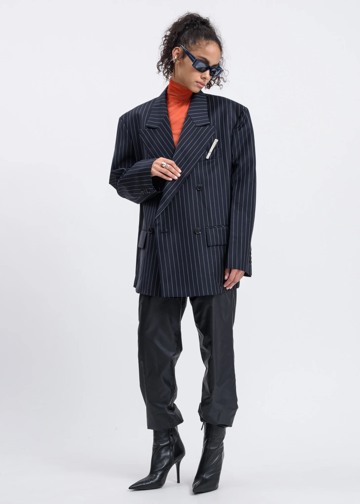 Navy Double Jacket with Slits - Image 6