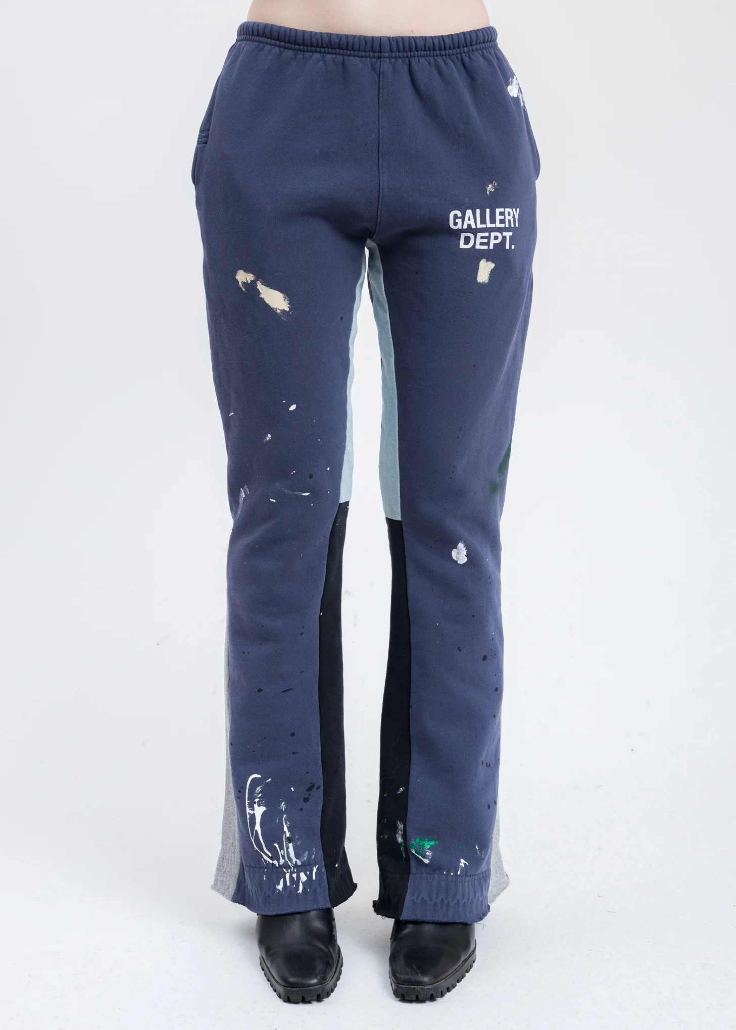 Navy GD Flares PAINTED Sweater Pants - Image 3