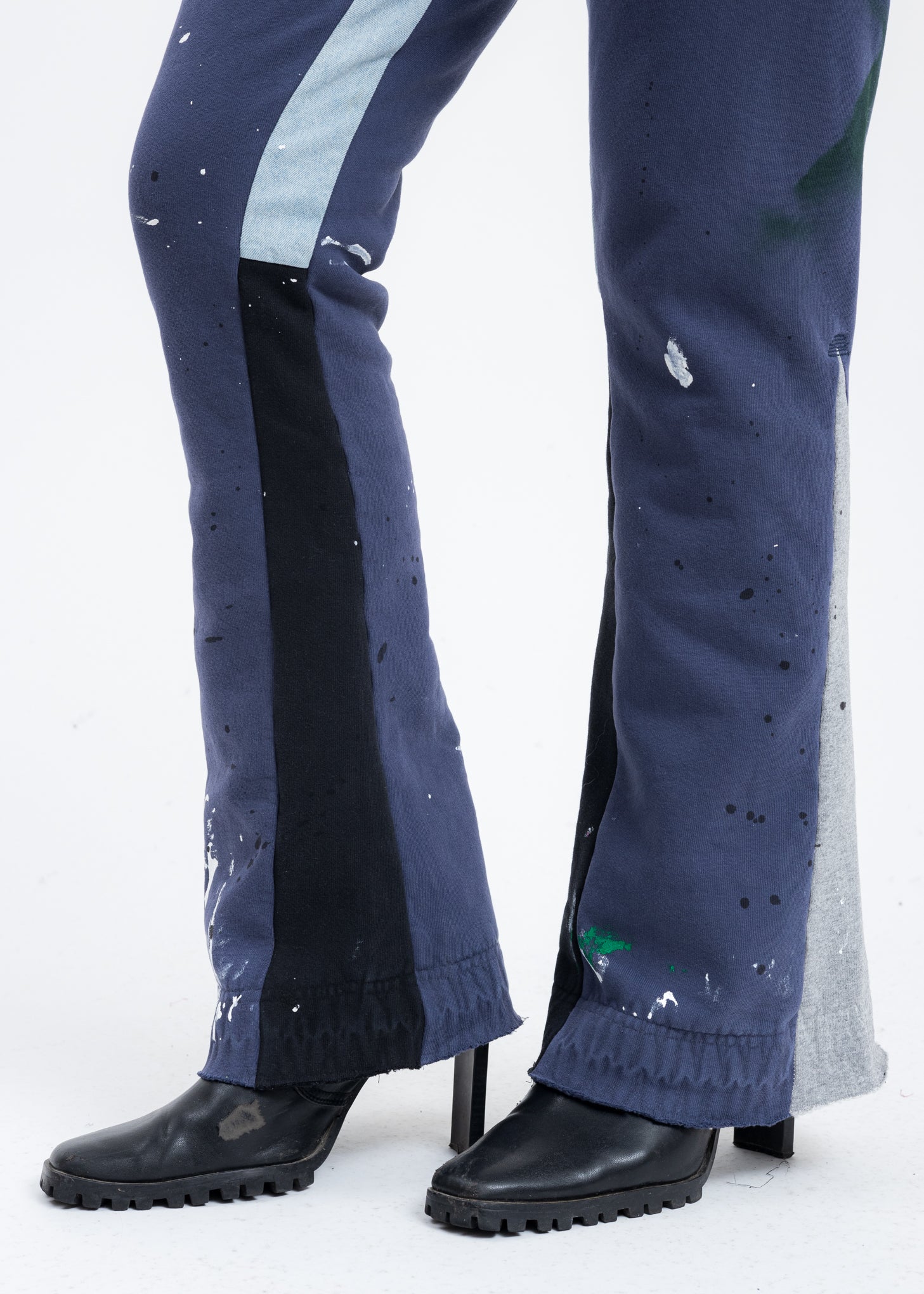 Navy GD Flares PAINTED Sweater Pants - Image 5
