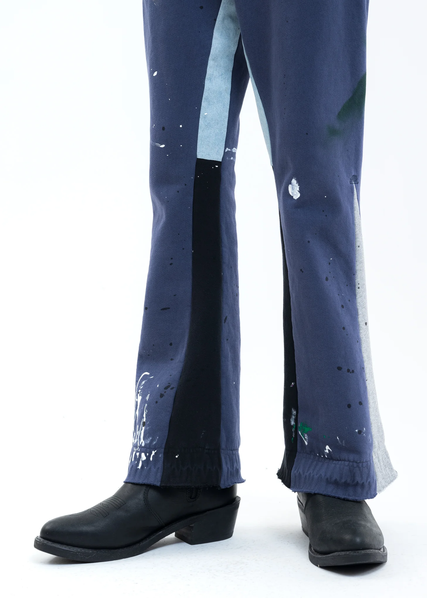 Navy GD Flares PAINTED Sweater Pants - Image 4