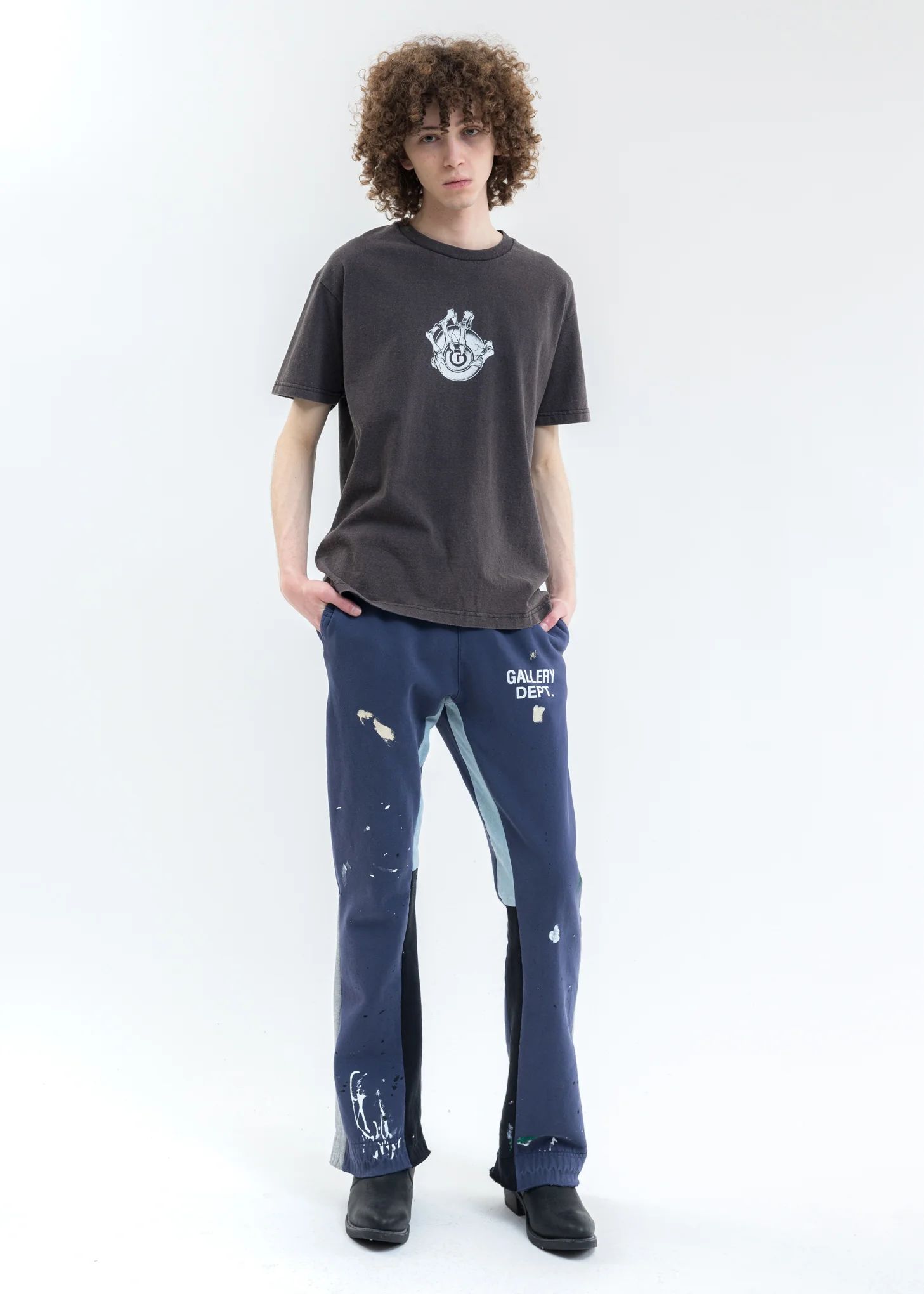 Navy GD Flares PAINTED Sweater Pants - Image 6