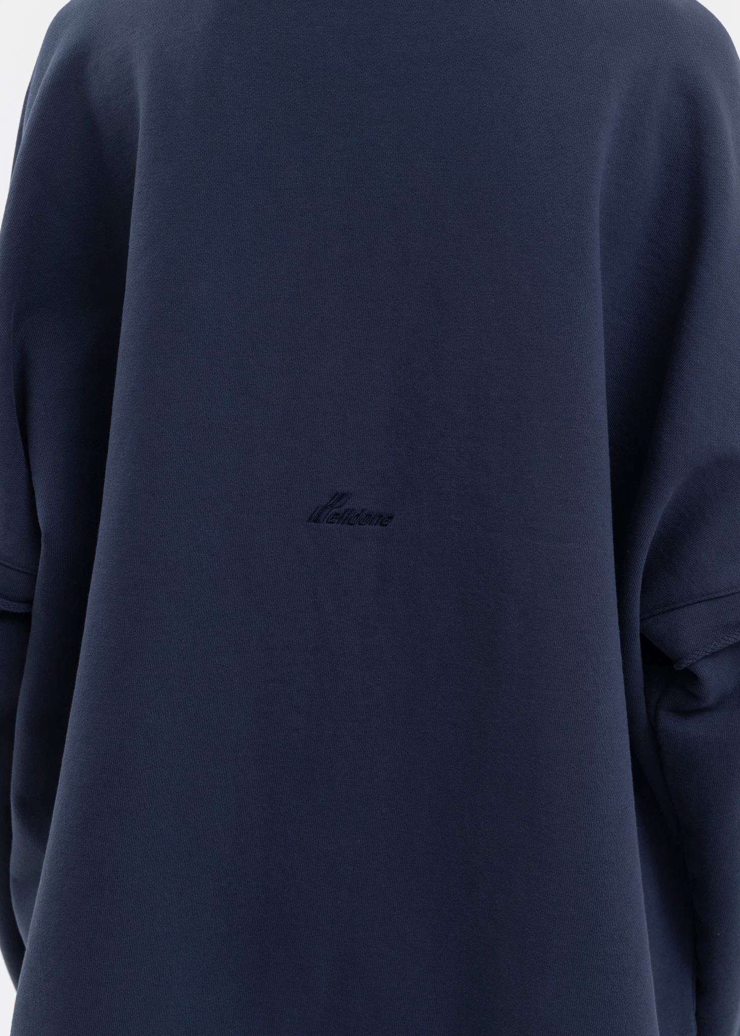 NAVY HIGH NECK JERSEY ZIP-UP SWEATSHIRT - Image 4