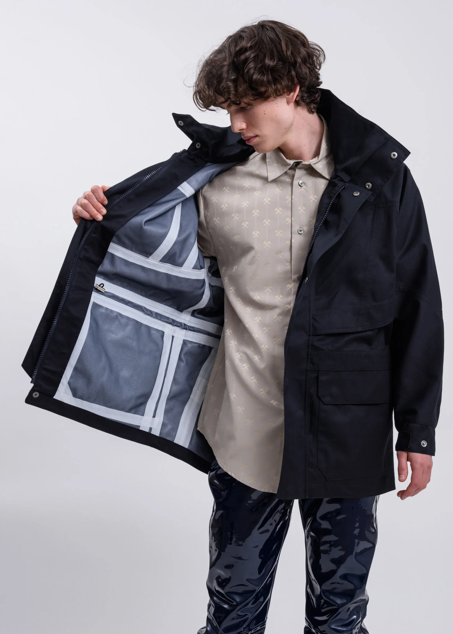 Navy Jeenu Water Proof Rain Jacket - Image 7