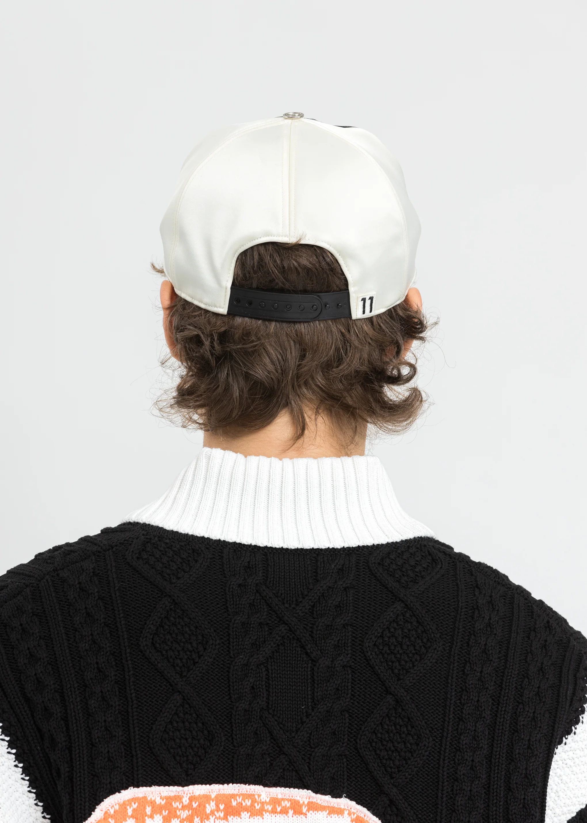 Navy Lettering Satin Cap - Image 2