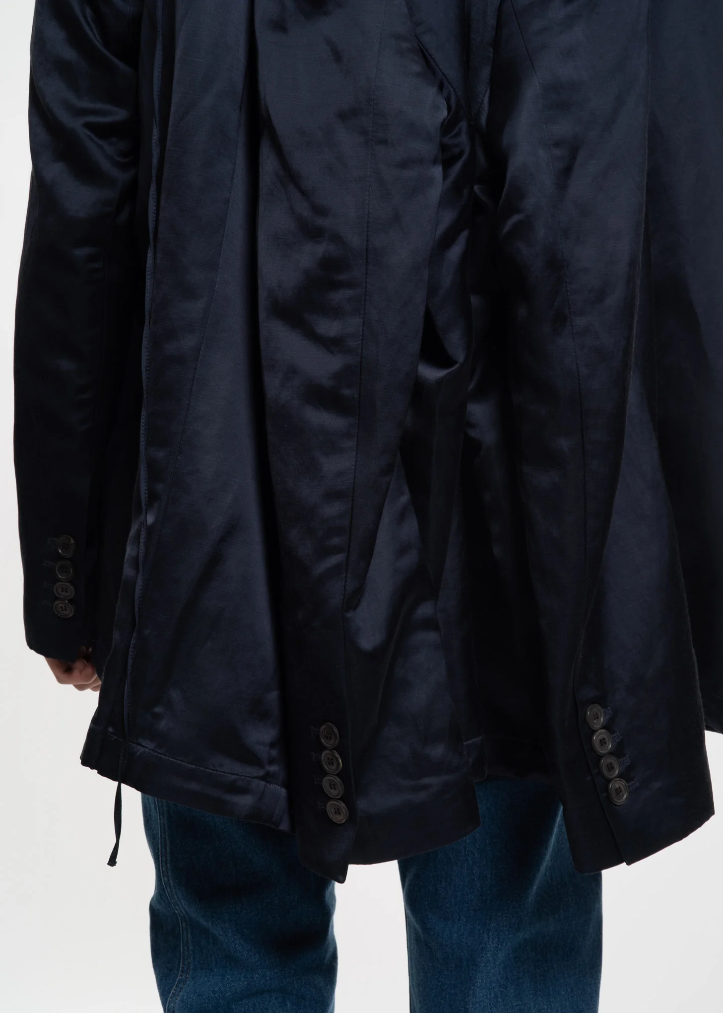Navy Linen Four Sleeve Blazer - Image 7
