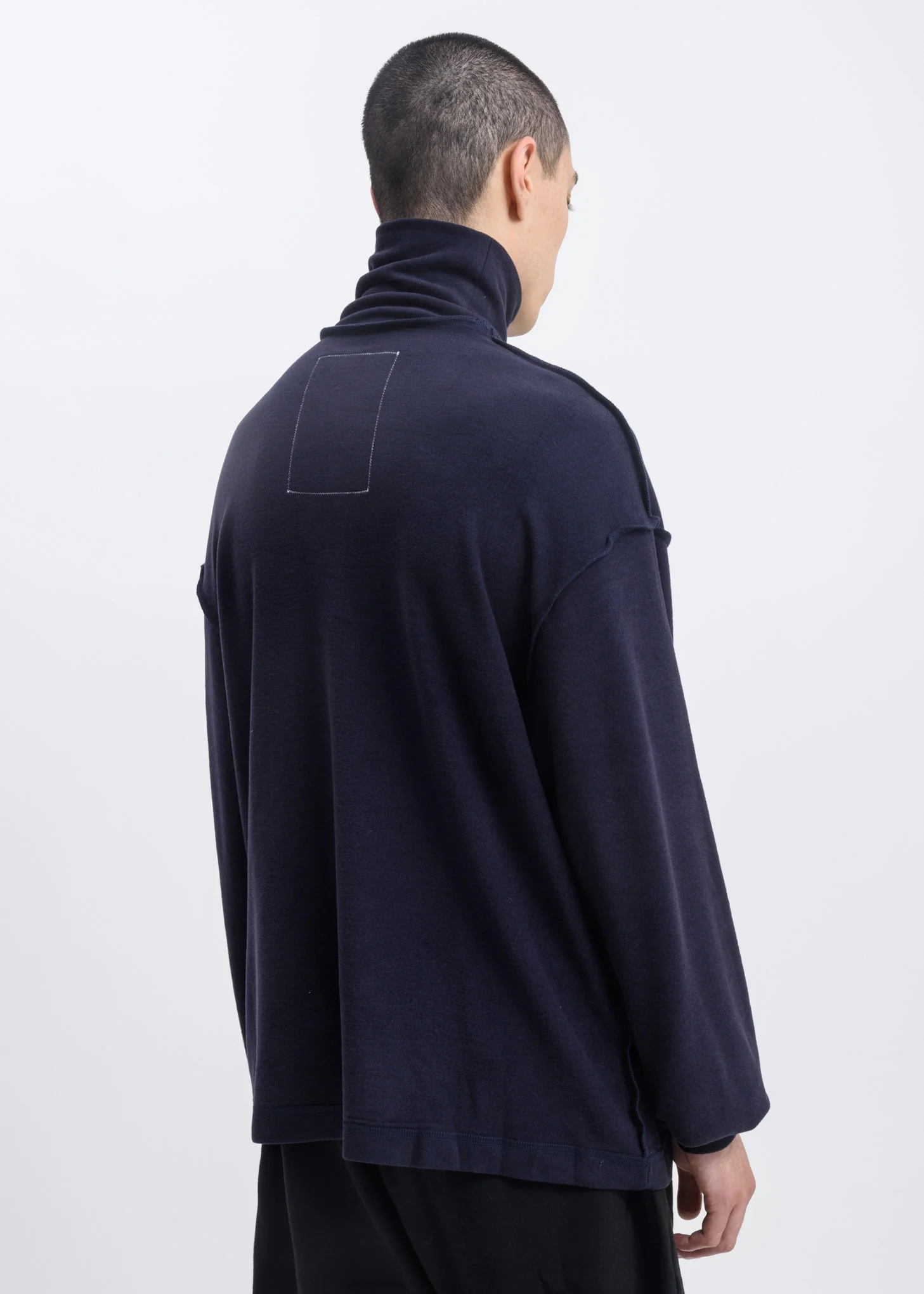 Navy Logo Patch Turtle Neck - Image 3