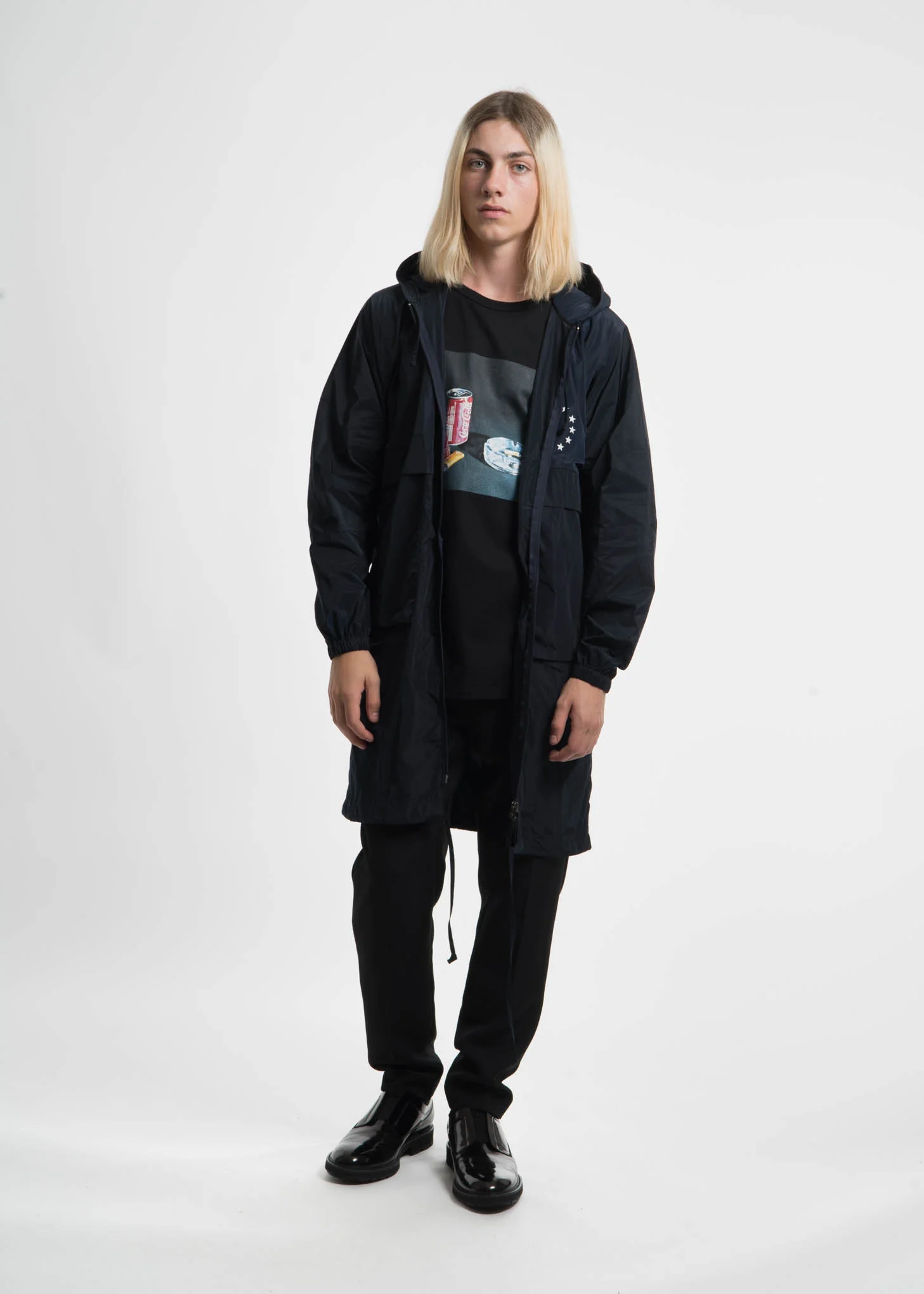 Navy Memory Tech Long Hooded Windbreaker - Image 8