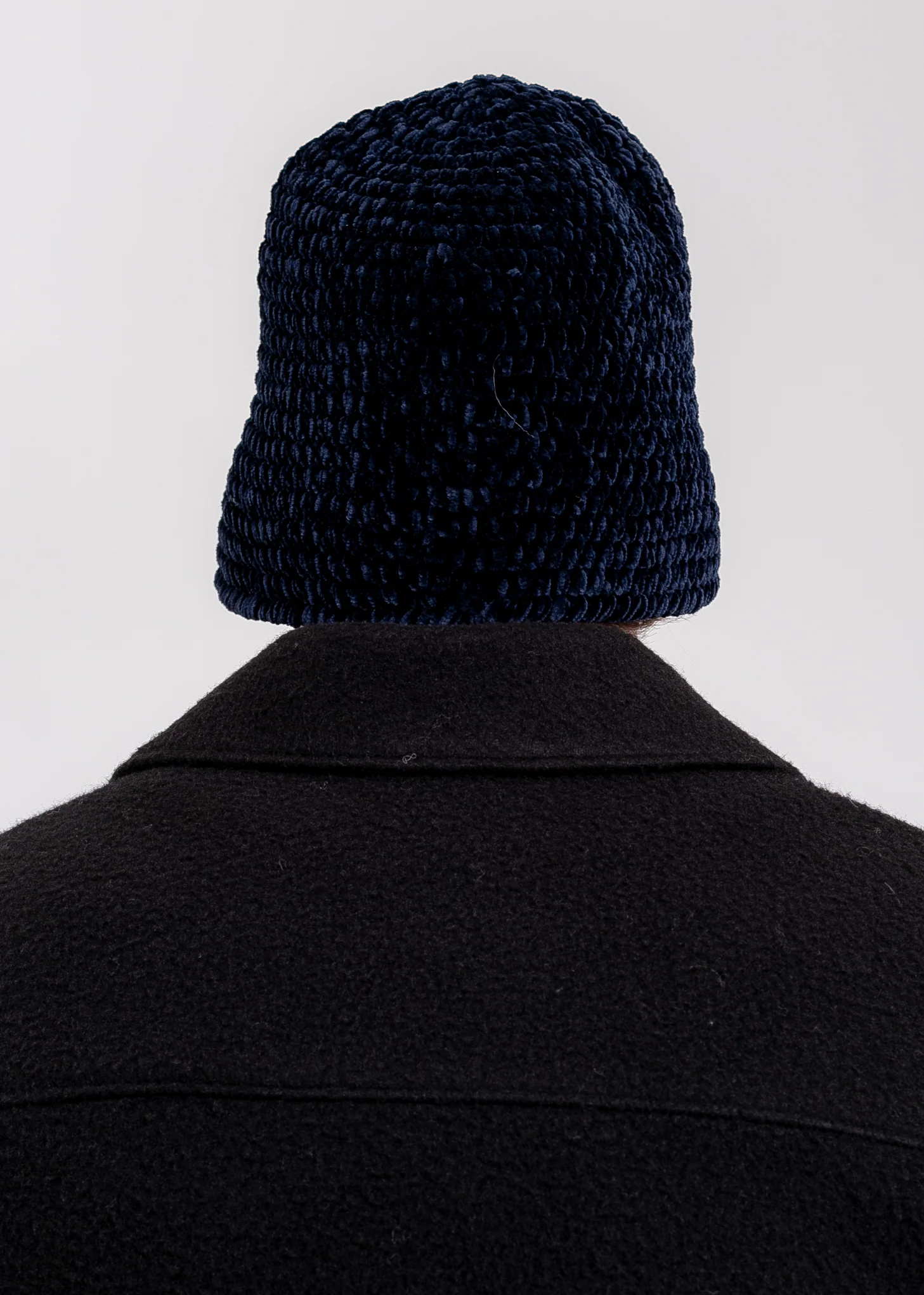 Navy Metal Detail Hand Crochet Bell Hat - Image 3