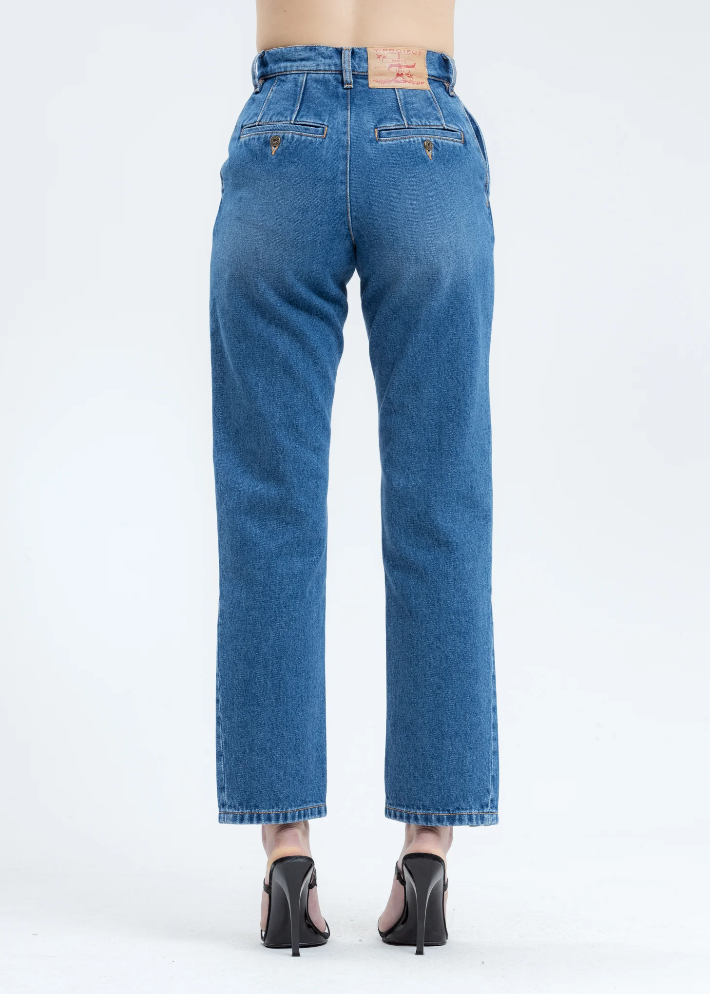Navy Multi Button Leg Jeans (Short Length) - Image 4