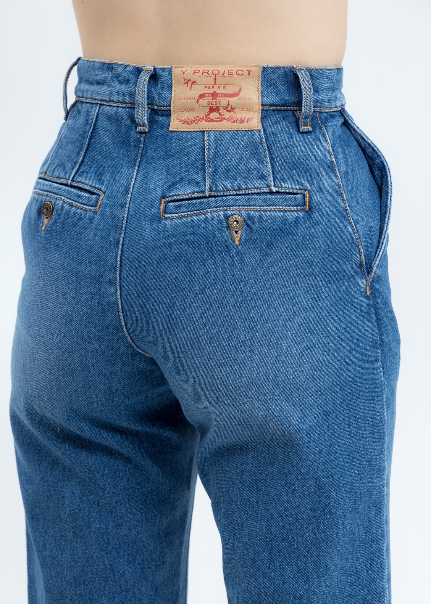 Navy Multi Button Leg Jeans (Short Length) - Image 5
