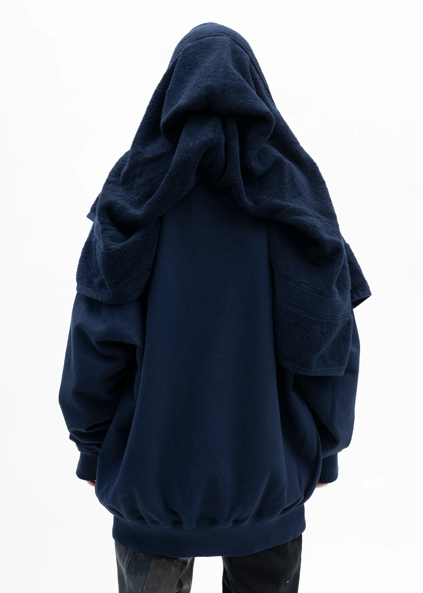 NAVY ONSEN TOWEL HOODIE - Image 4