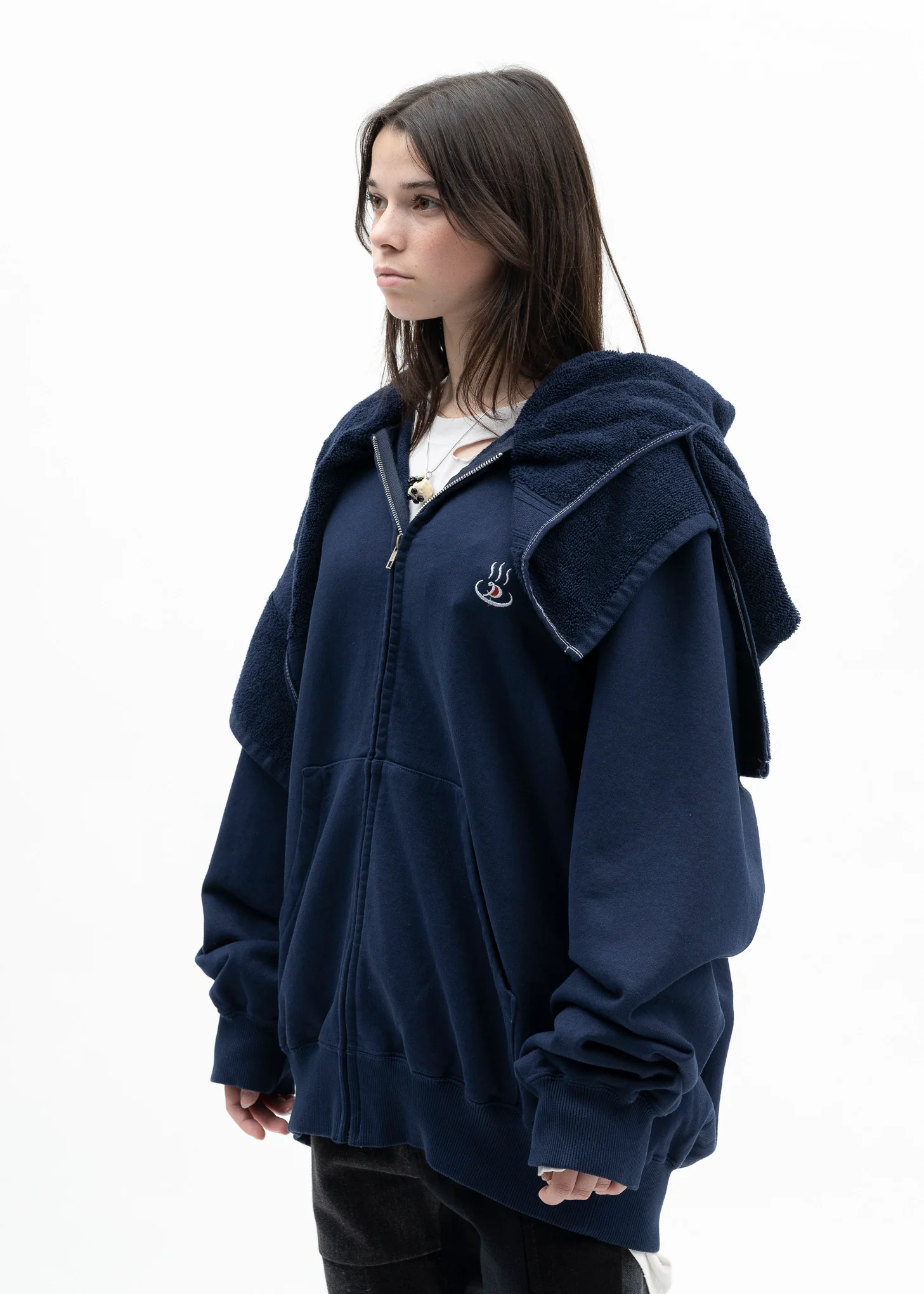 NAVY ONSEN TOWEL HOODIE - Image 7