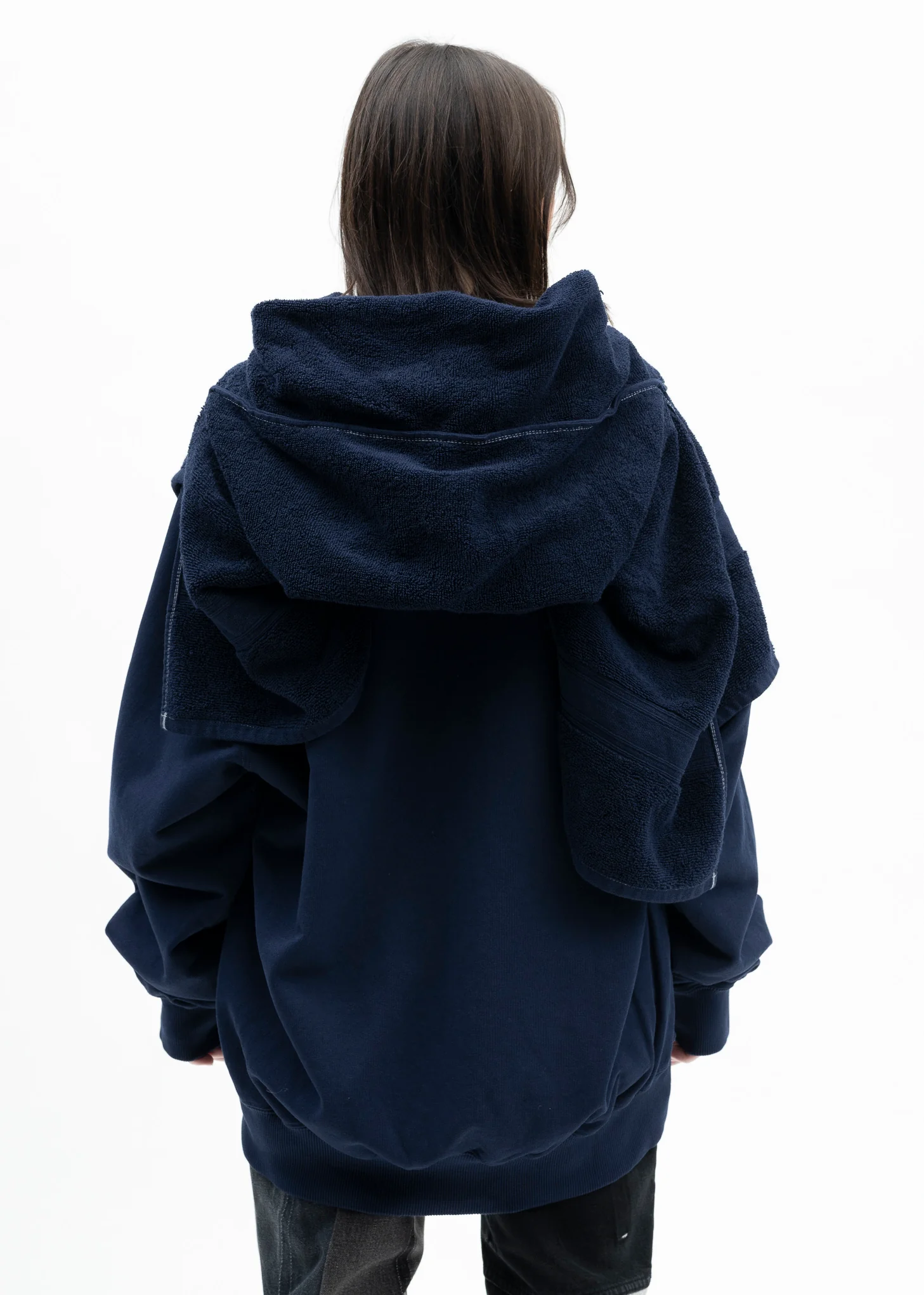 NAVY ONSEN TOWEL HOODIE - Image 8