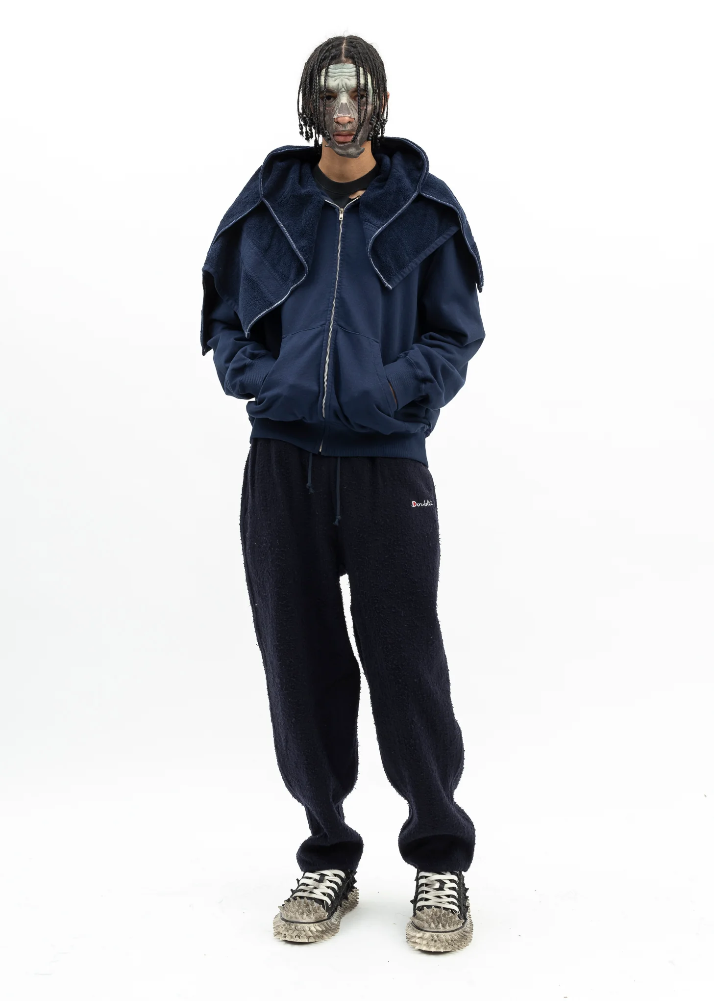 NAVY ONSEN TOWEL HOODIE - Image 6