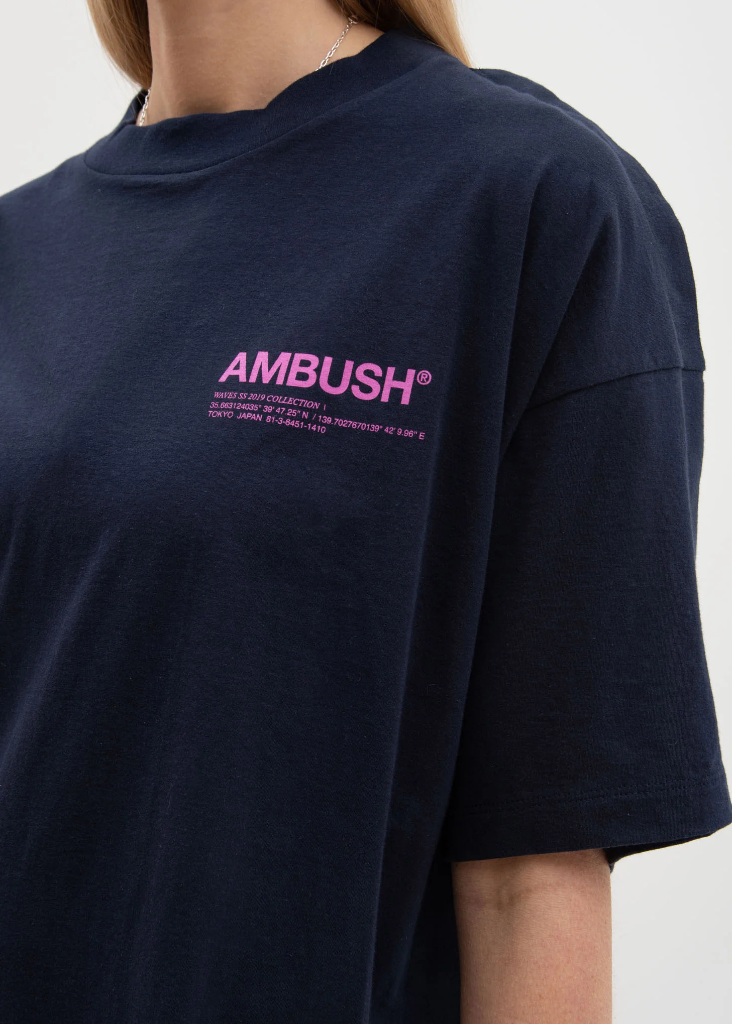 Navy Oversized Fin T-Shirt - Image 3