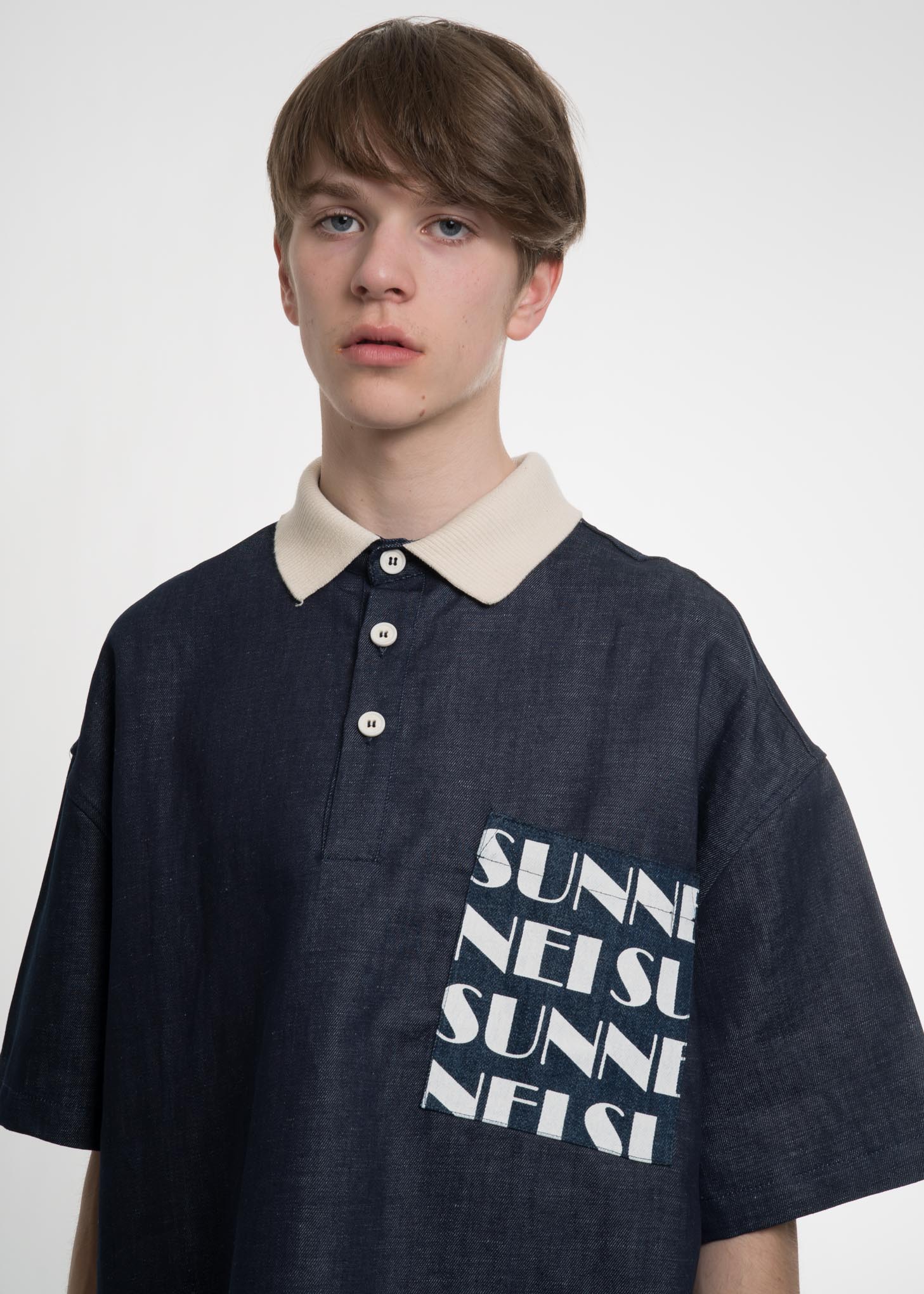 Navy Oversized Pocket Polo