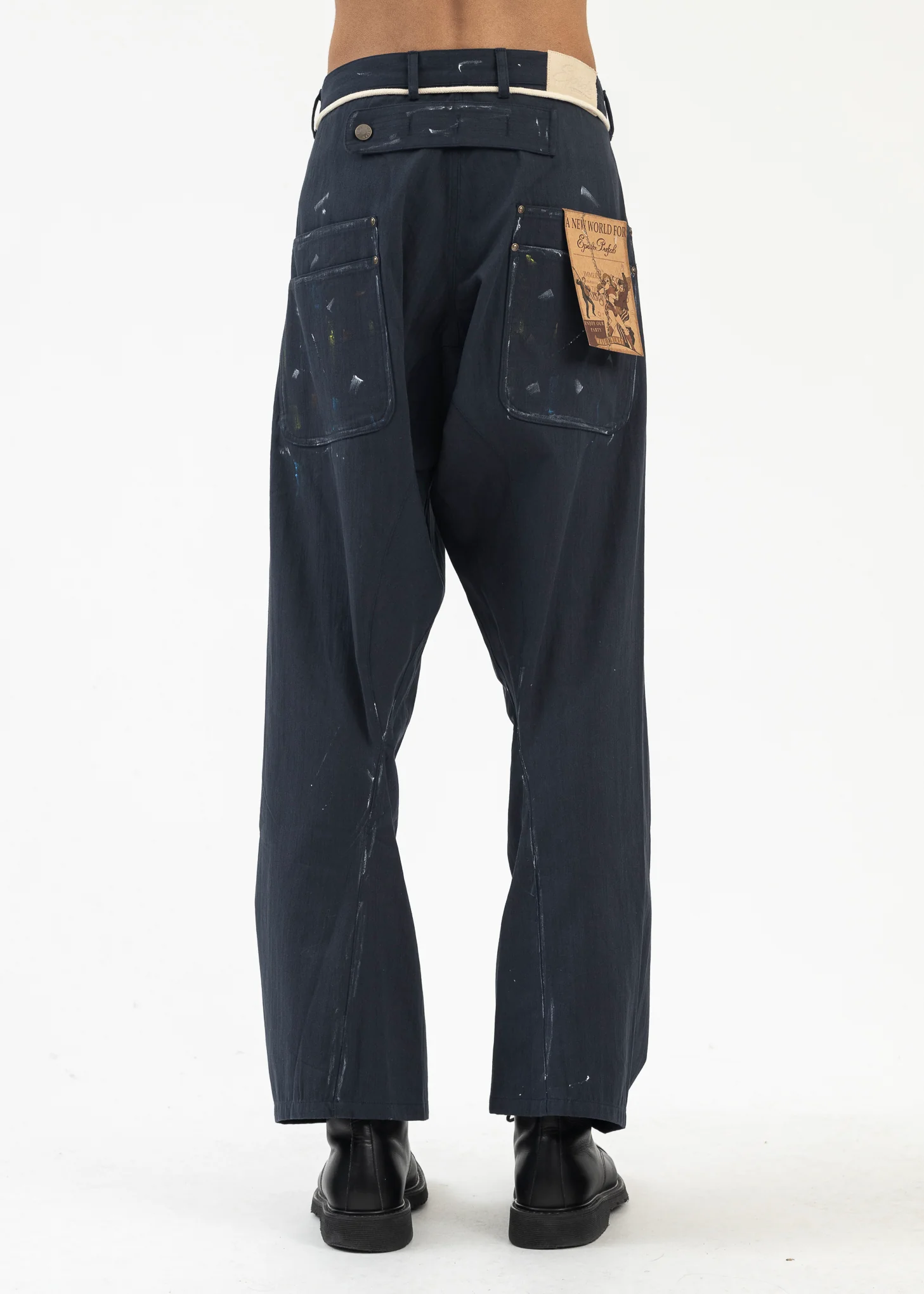 NAVY PAINTING PANTS - Image 4