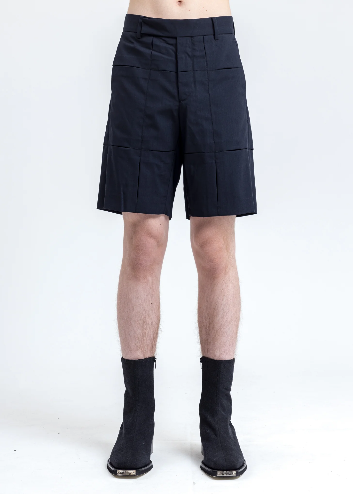 Navy Panelled Short