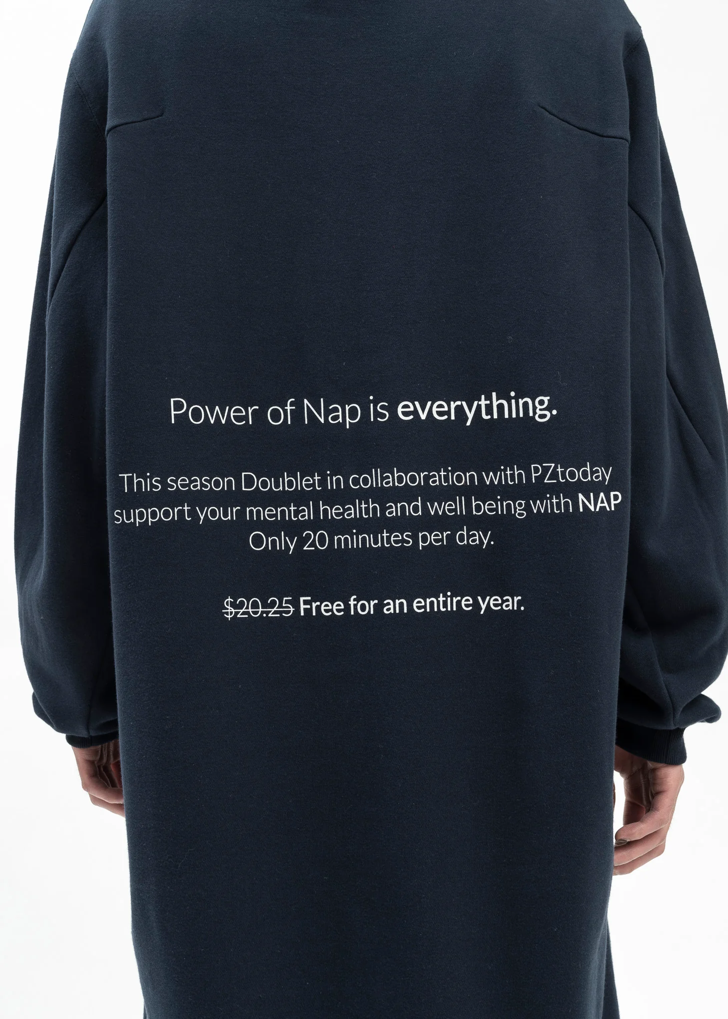 NAVY POWER NAP HOODIE - Image 4