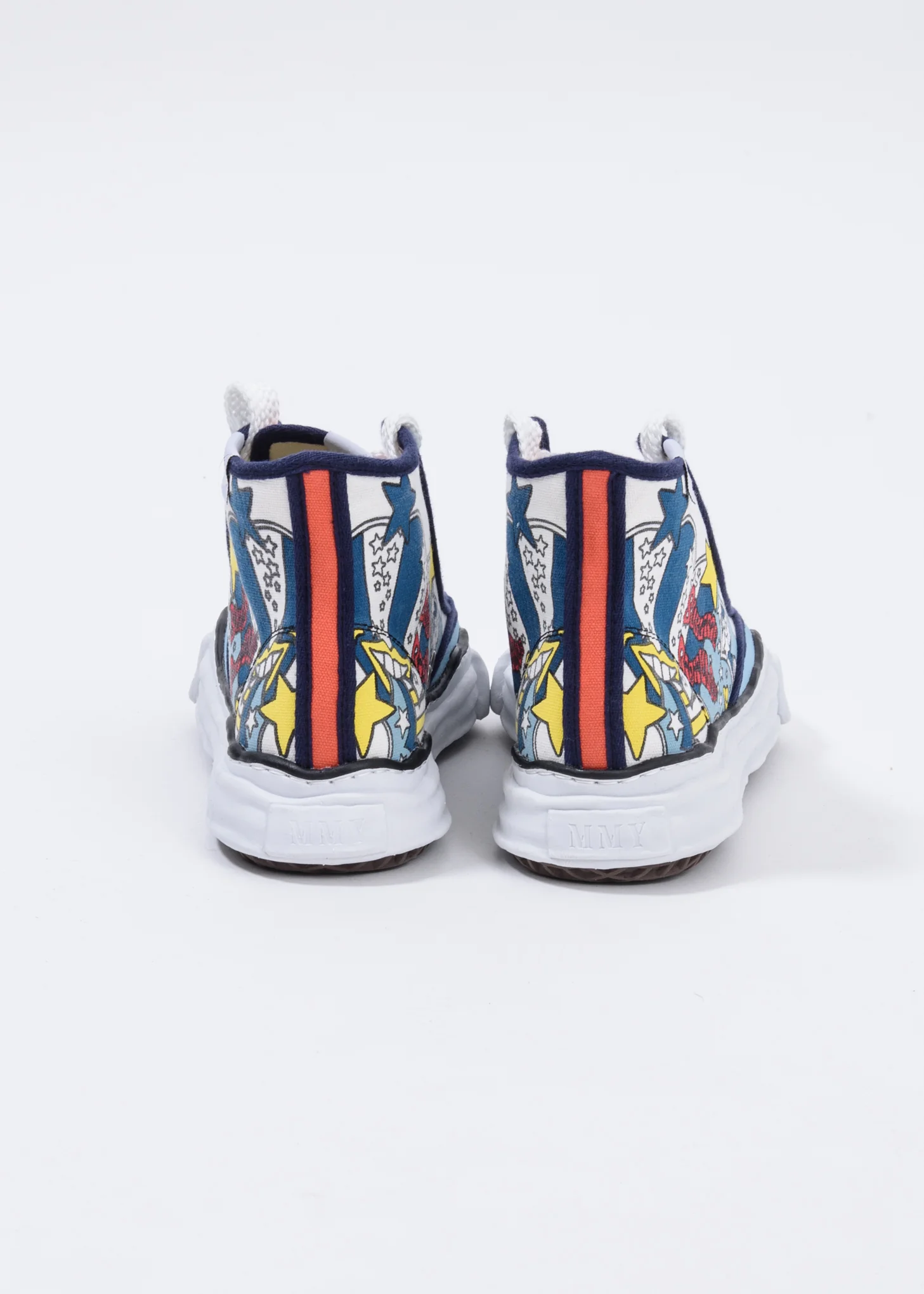 Navy  Printed Canvas Original Sole High Top Sneaker - Image 2