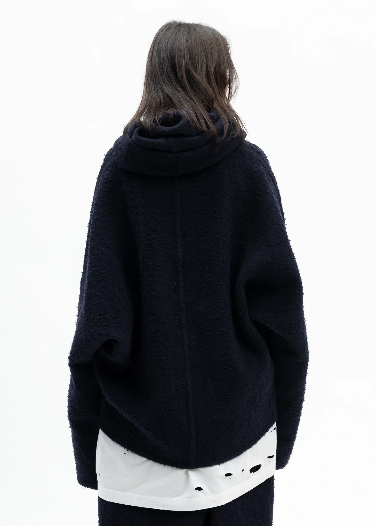 NAVY REVERSIBLE SEWING HOODIE - Image 4