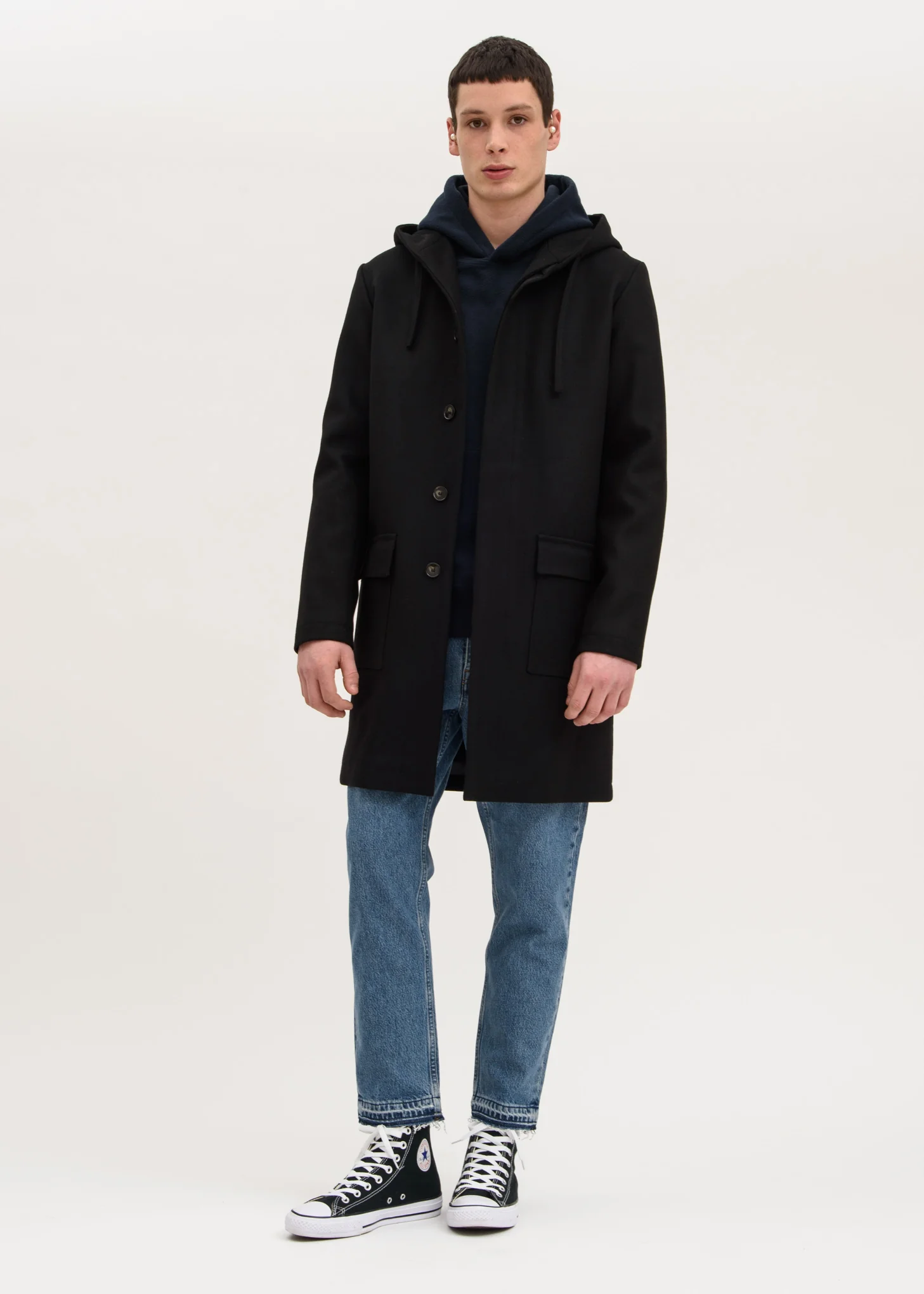 Navy Serano Polar Fleece Hoodie - Image 2