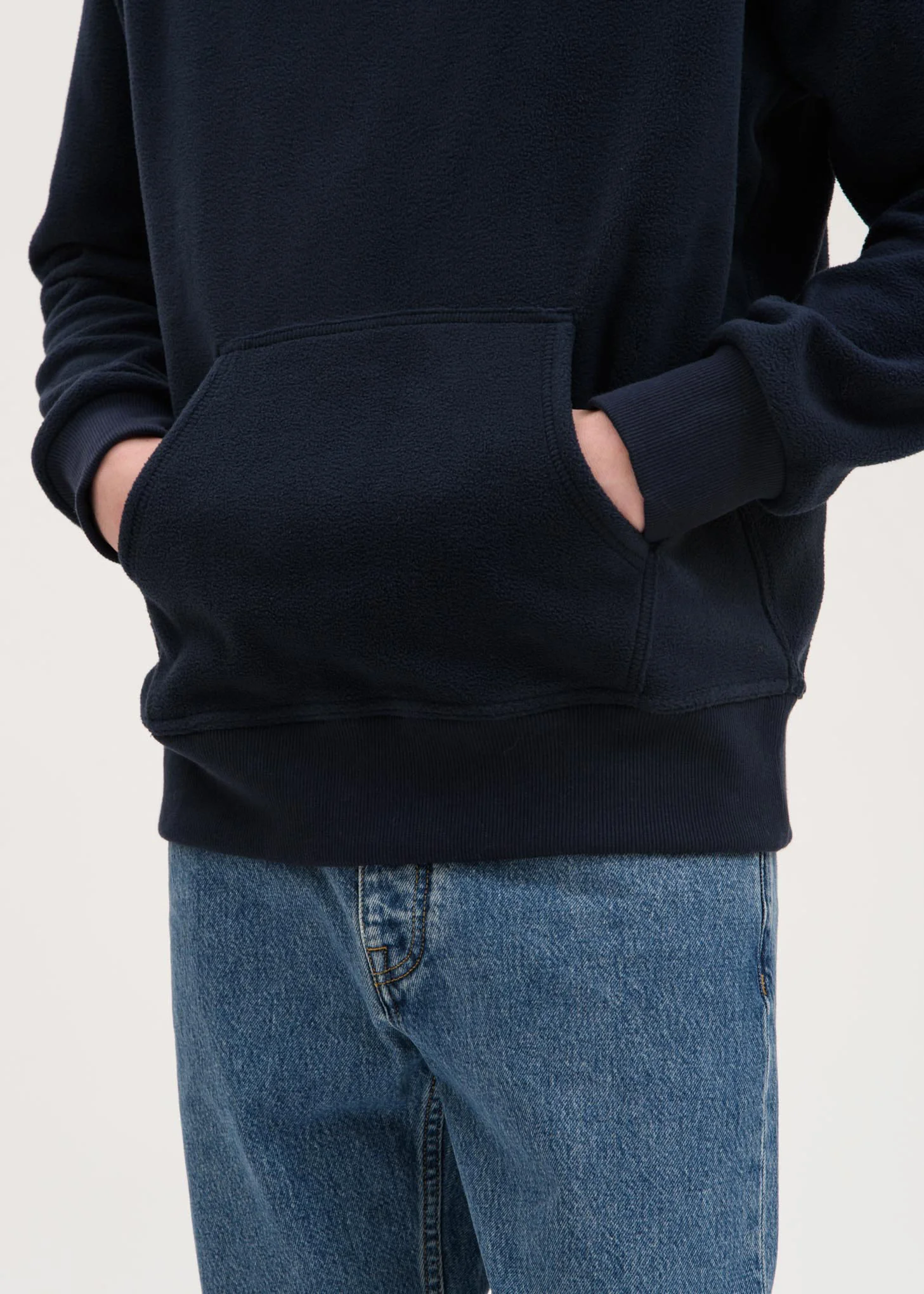 Navy Serano Polar Fleece Hoodie - Image 5