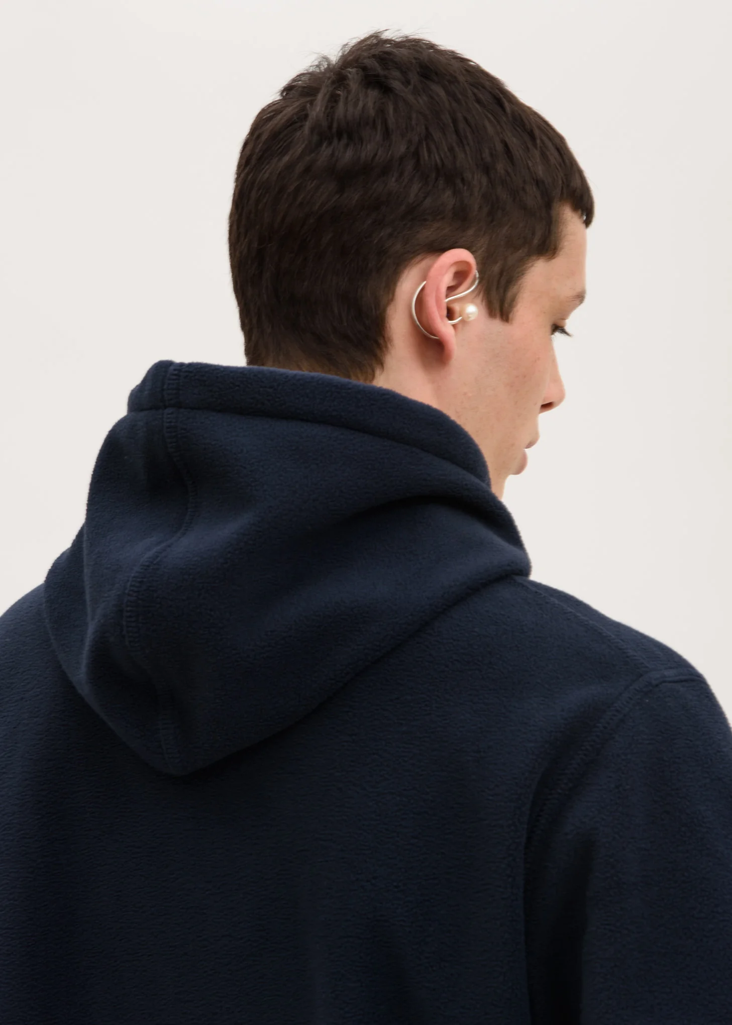 Navy Serano Polar Fleece Hoodie - Image 6