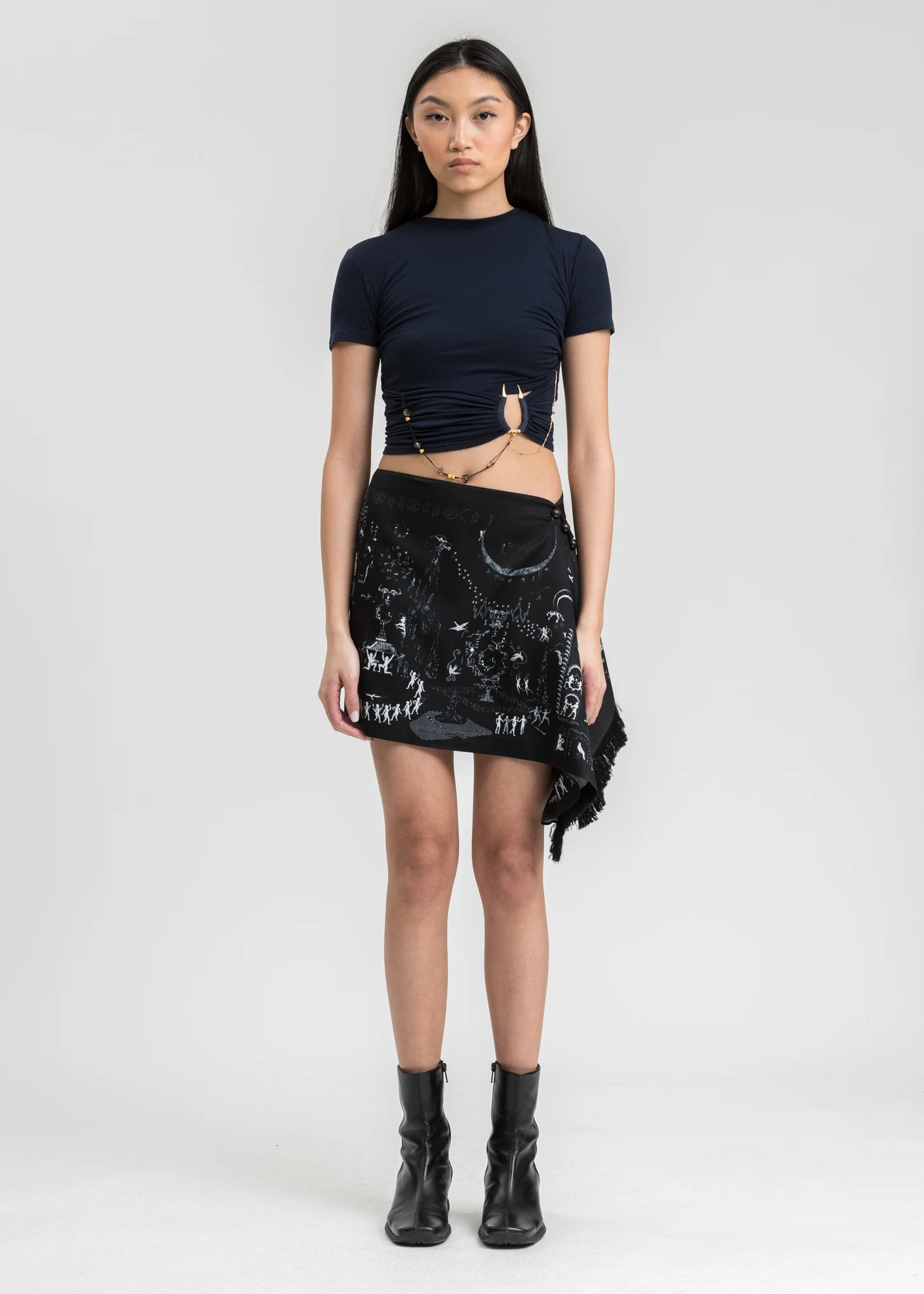 Navy Som Shirring Top - Image 6